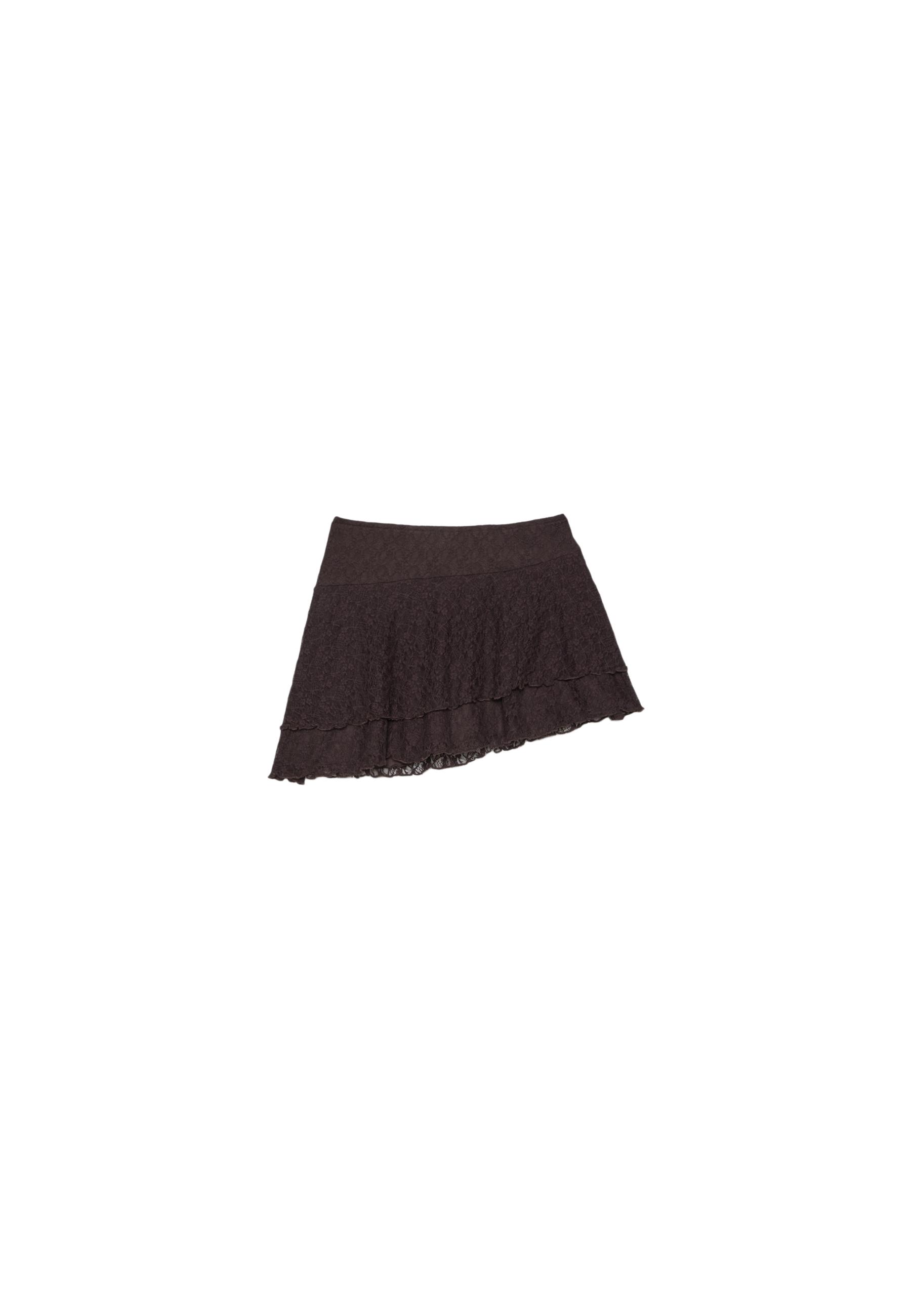 Lace mini skort — Brown