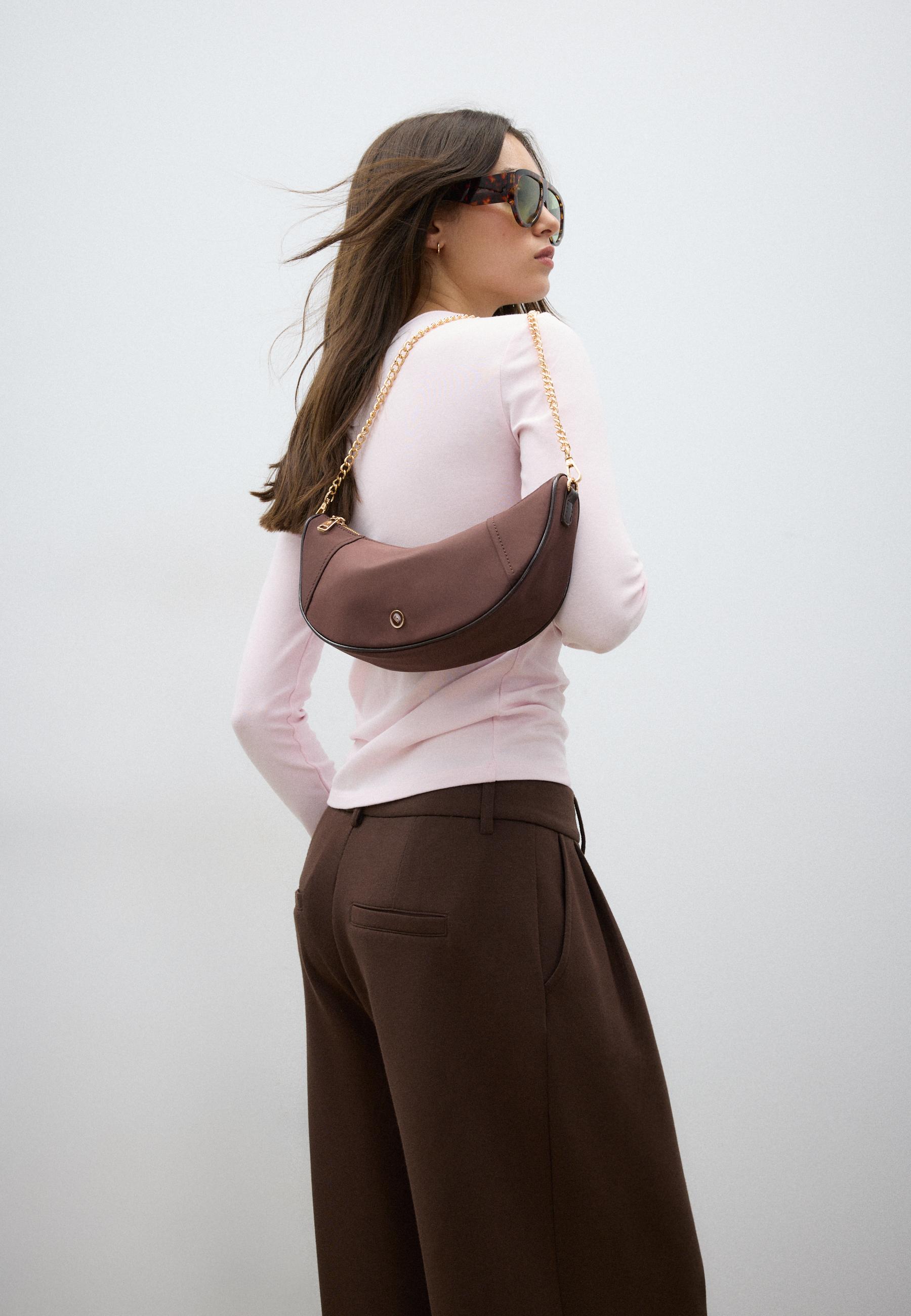 Nylon moon crossbody bag — Terracotta