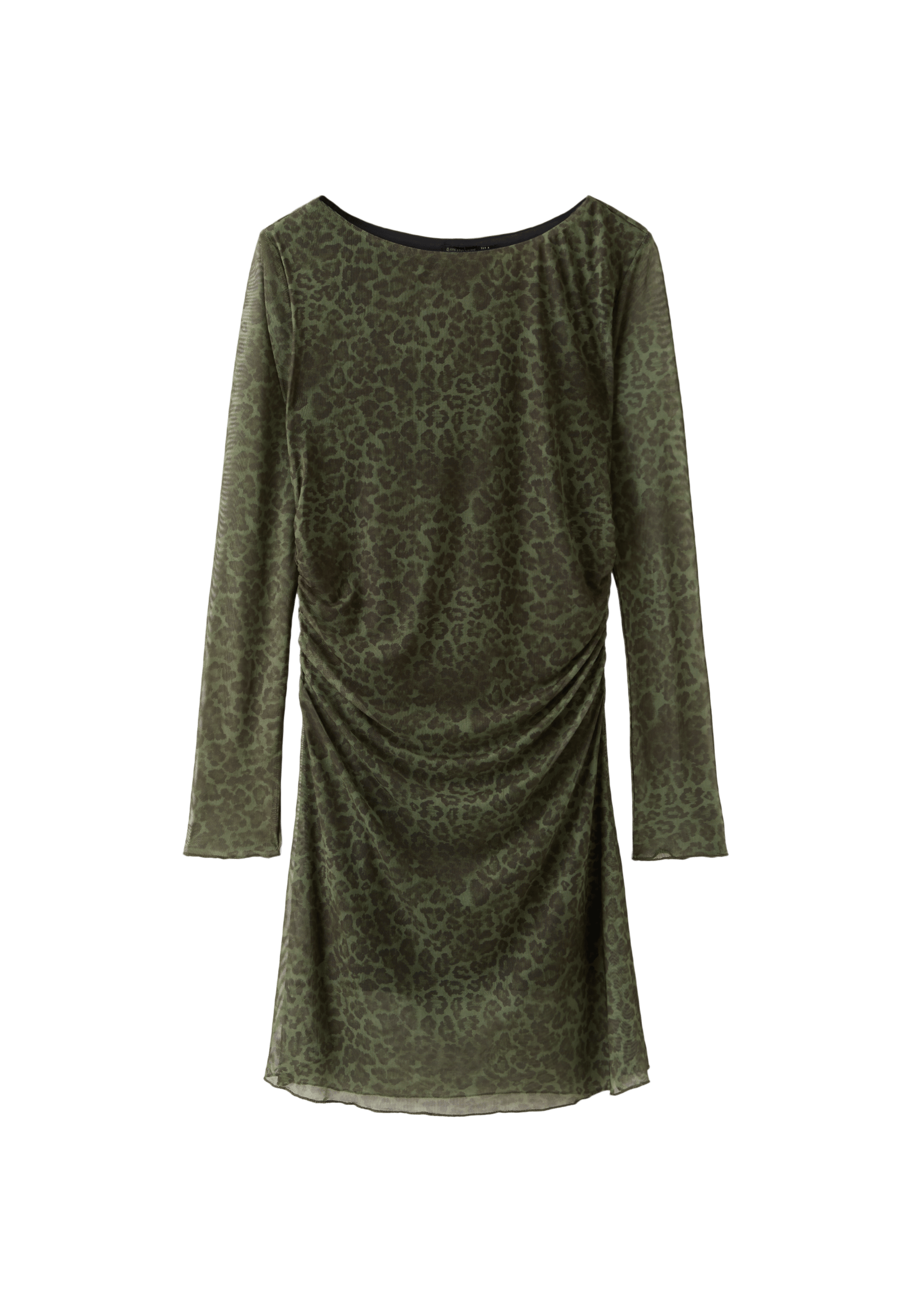 Printed tulle short dress — Khaki