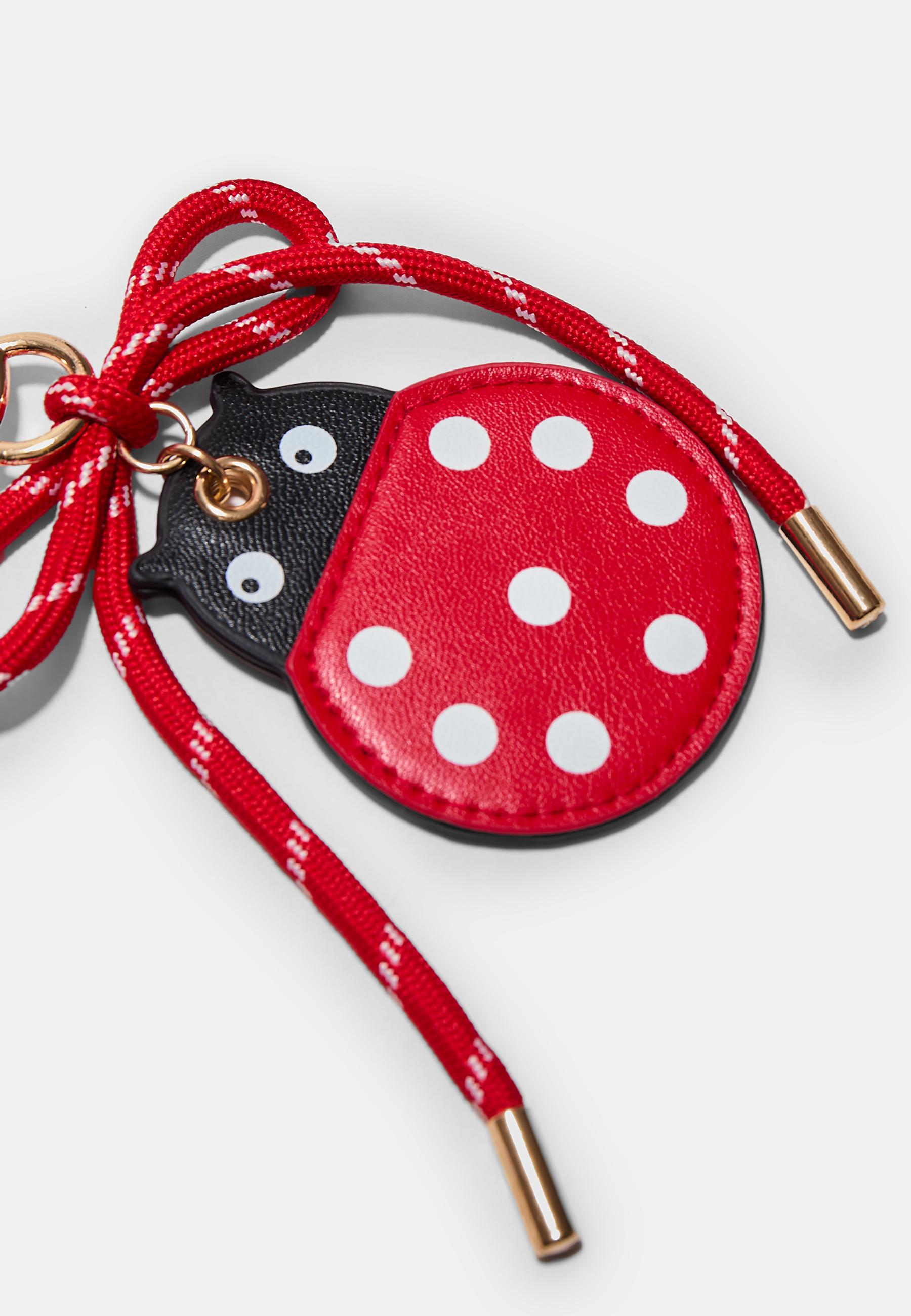 Ladybird charm keyring — Red