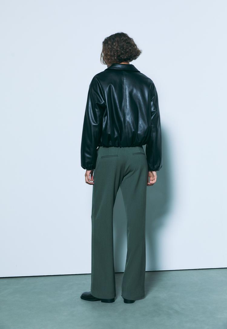 pantalon fluido recto vestir cinturon