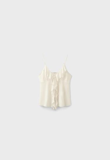 Ruffled strappy top — Ecru 6