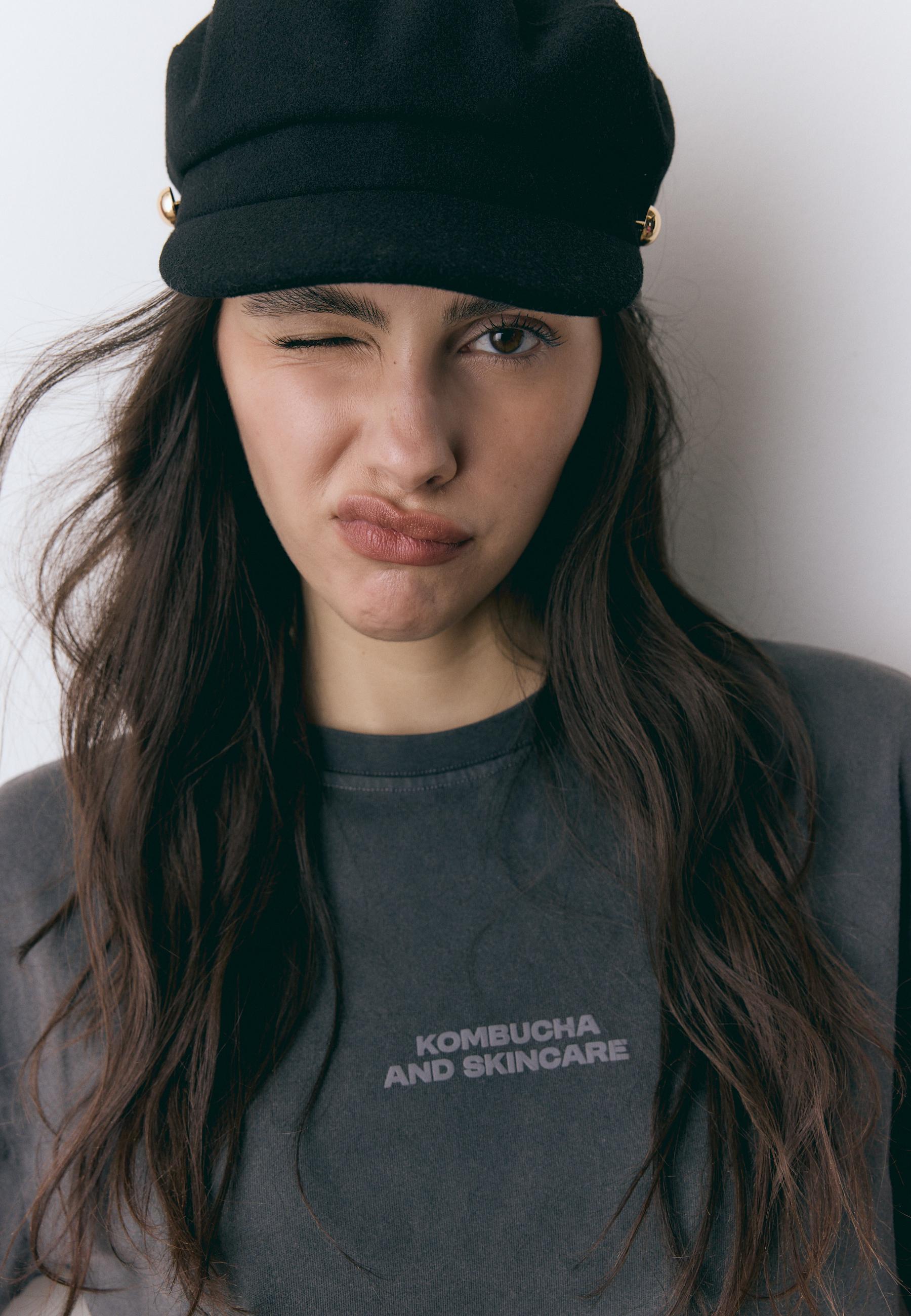 Printed short sleeve T-shirt — Dark grey