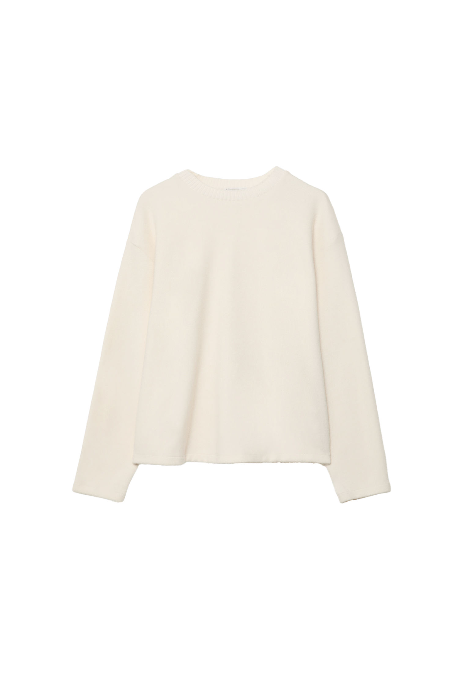 Knit round neck T-shirt — Ecru