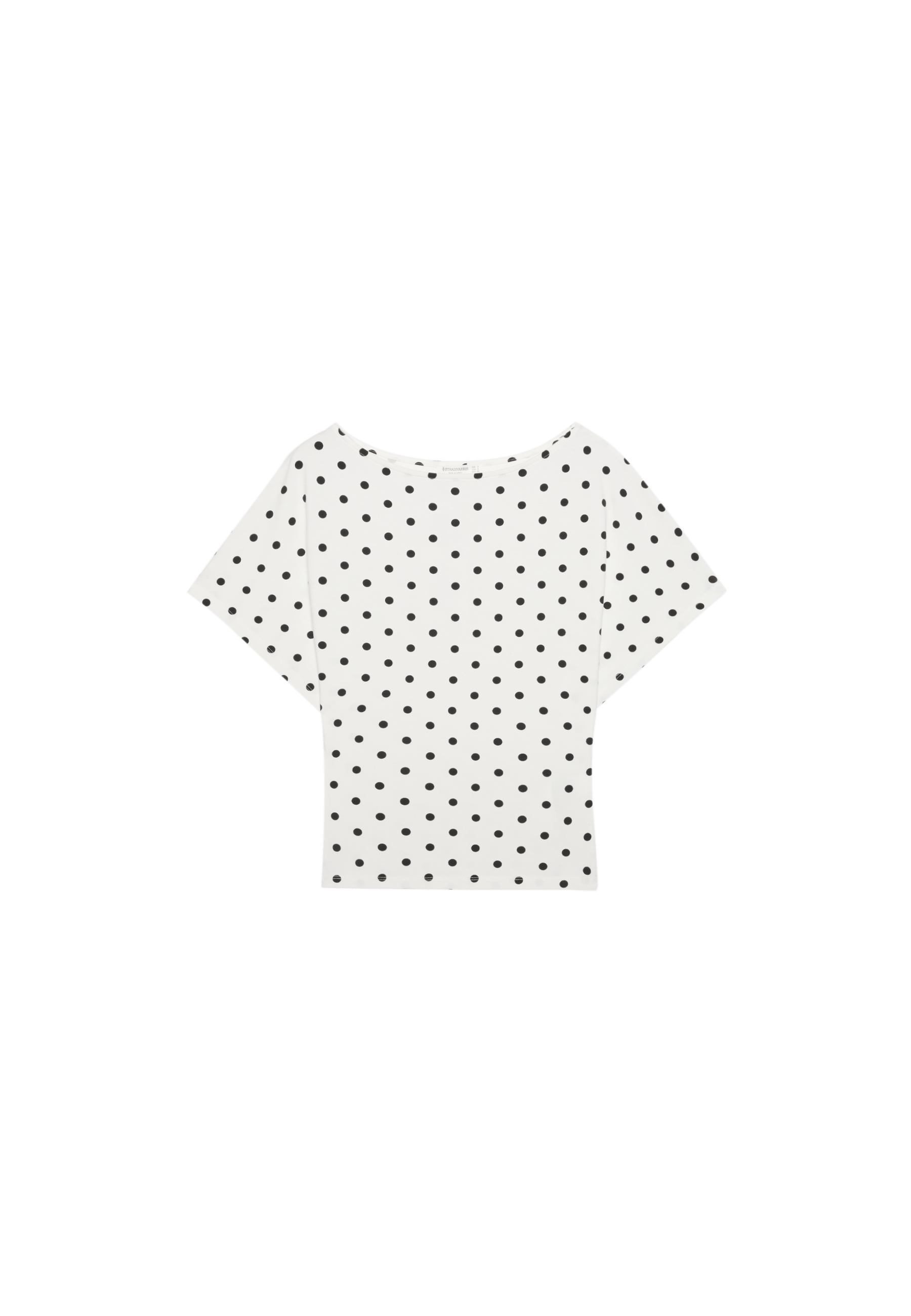 Short sleeve boat neck T-shirt — Ecru