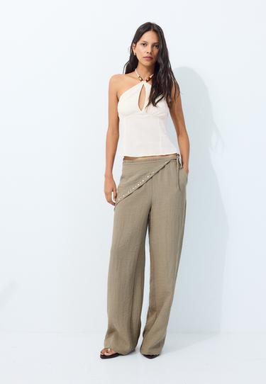 Flowing scarf trousers — Stone 2