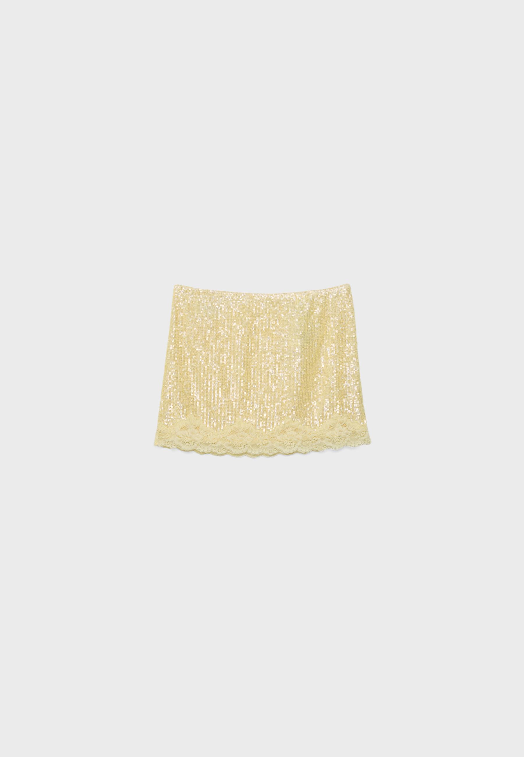 Sequin mini skirt — Gold