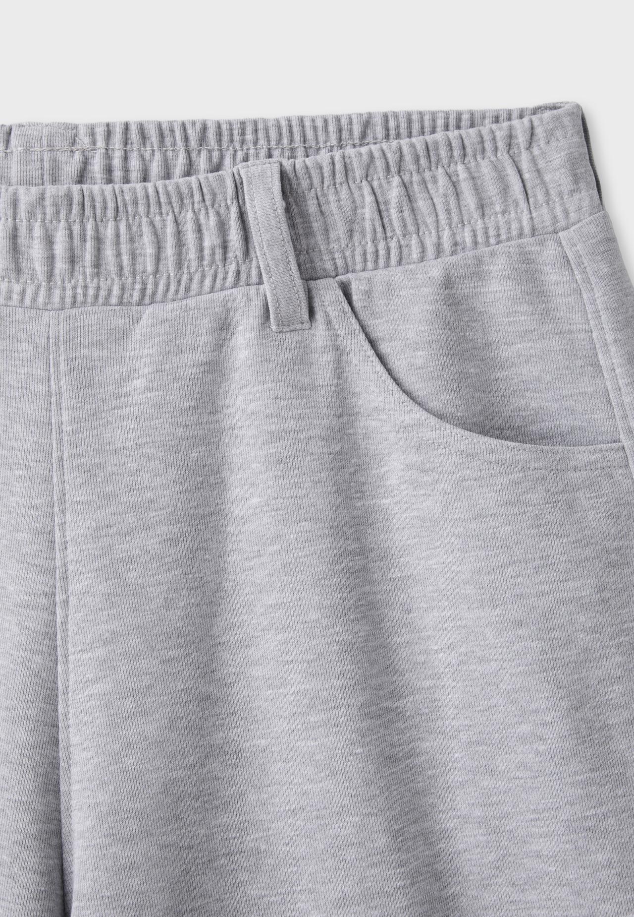 Fleece Bermuda shorts — Grey melange