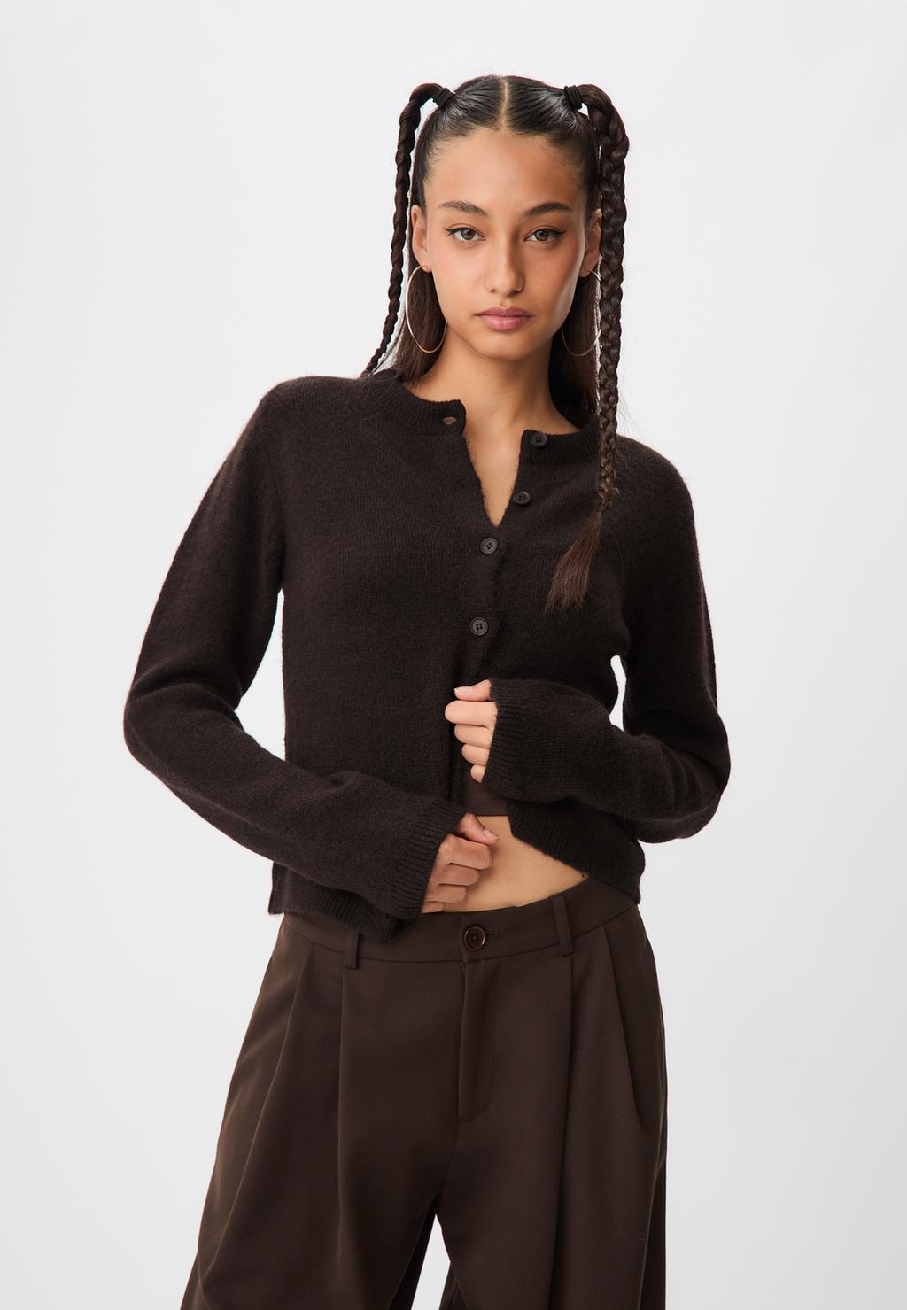 Strikket cardigan med knapper