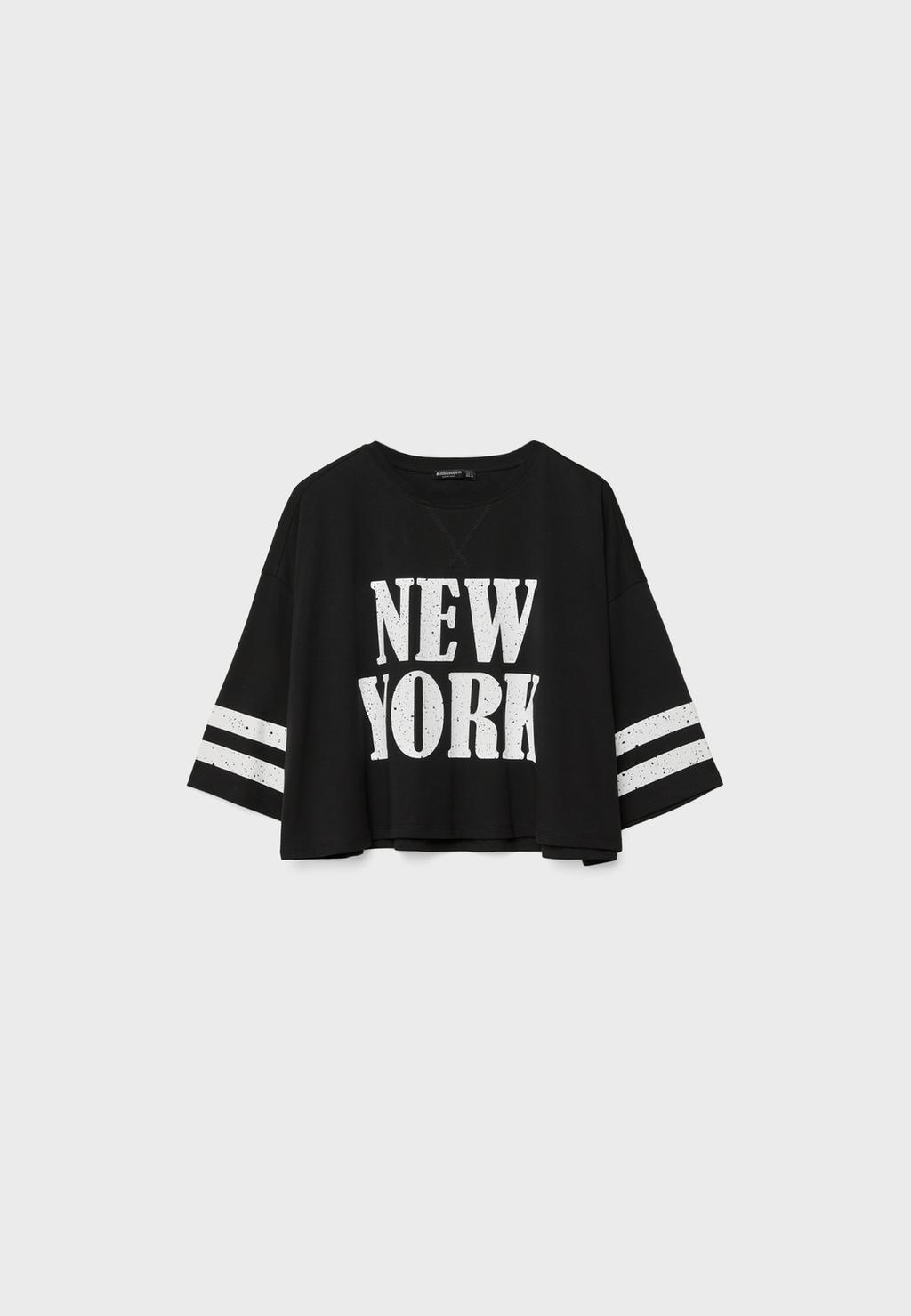 Camiseta cropped New York