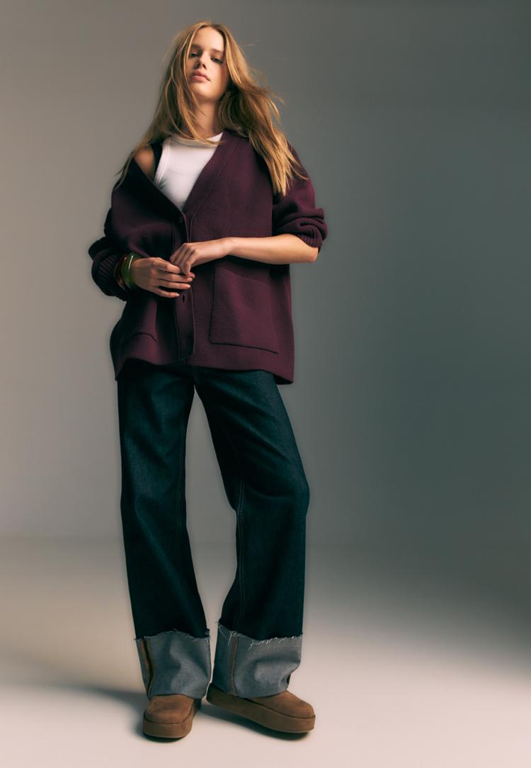 cardigan regular in maglia con bottoni