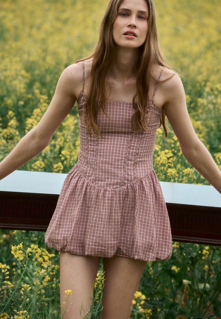 vestido corto globo tirantes