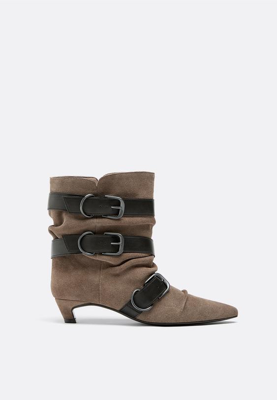 stivaletti kitten con cintura in pelle