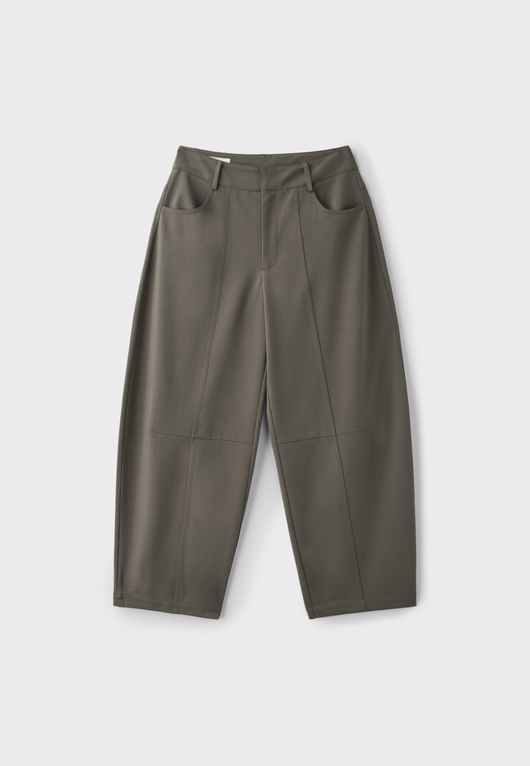 Tailored barrel trousers — Brown