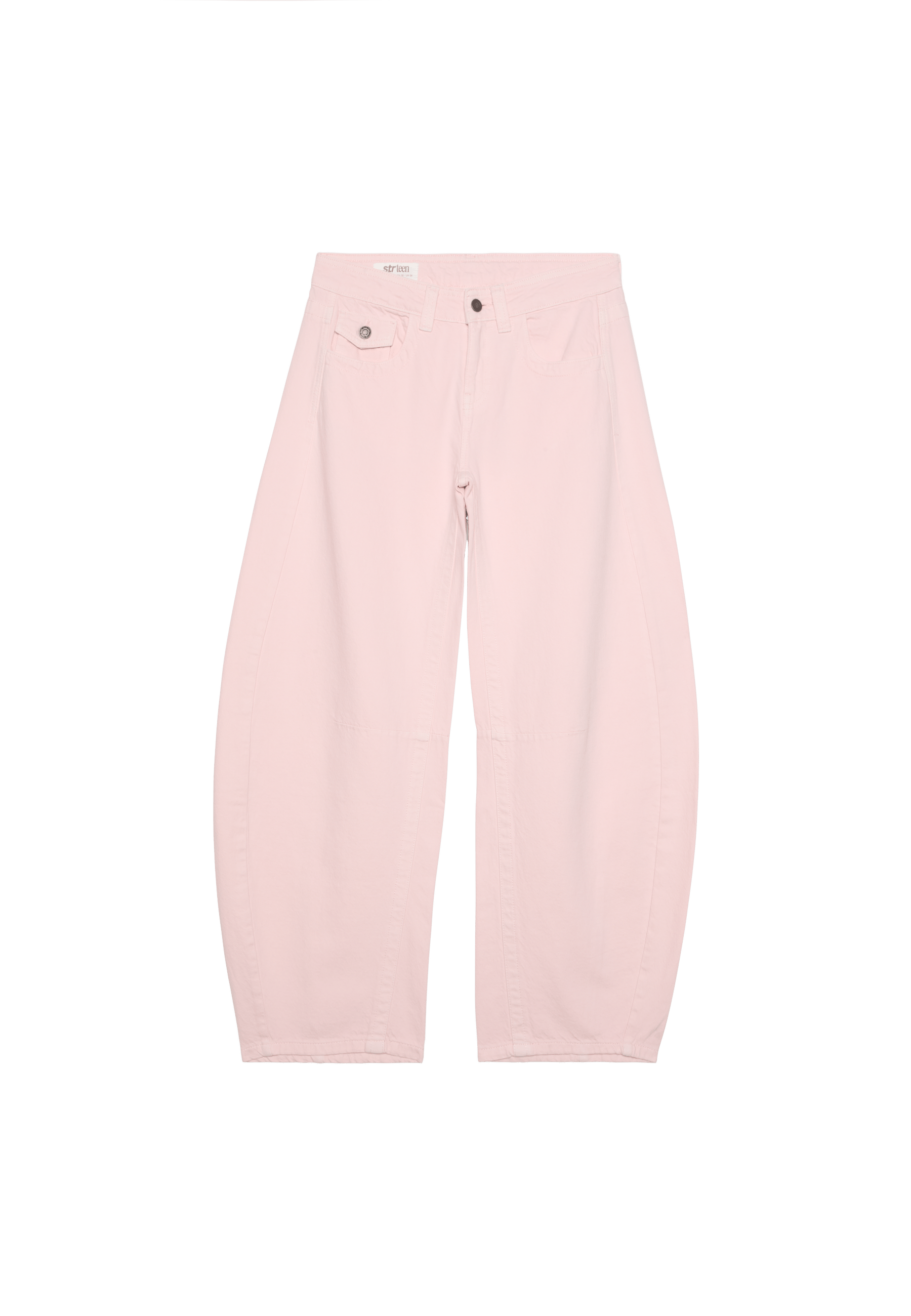 Low-rise barrel jeans — Pastel pink
