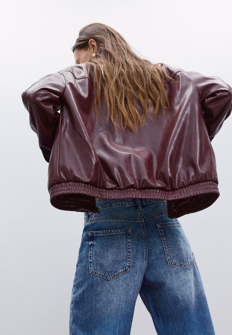 cazadora oversize efecto piel