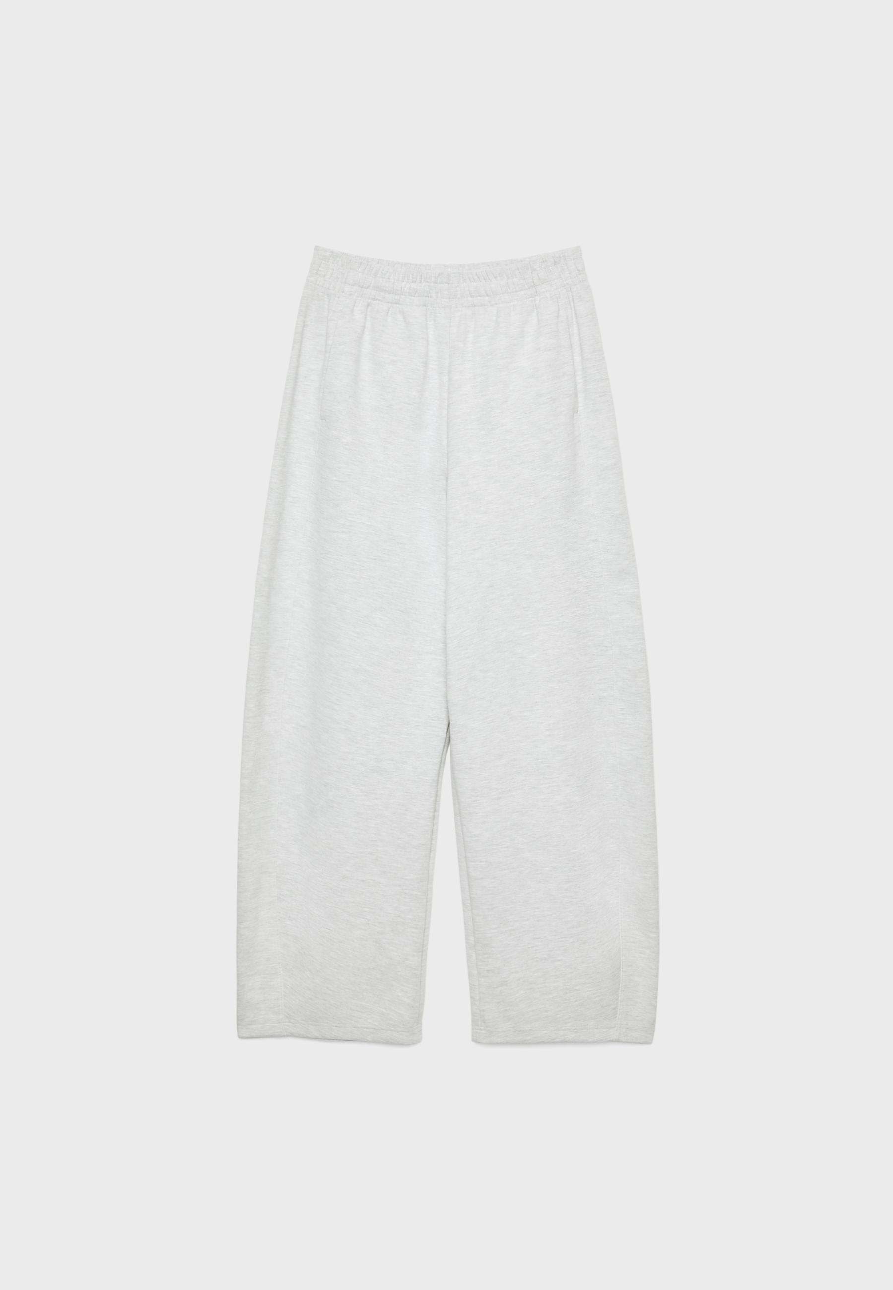 Barrel jogger trousers — Grey melange