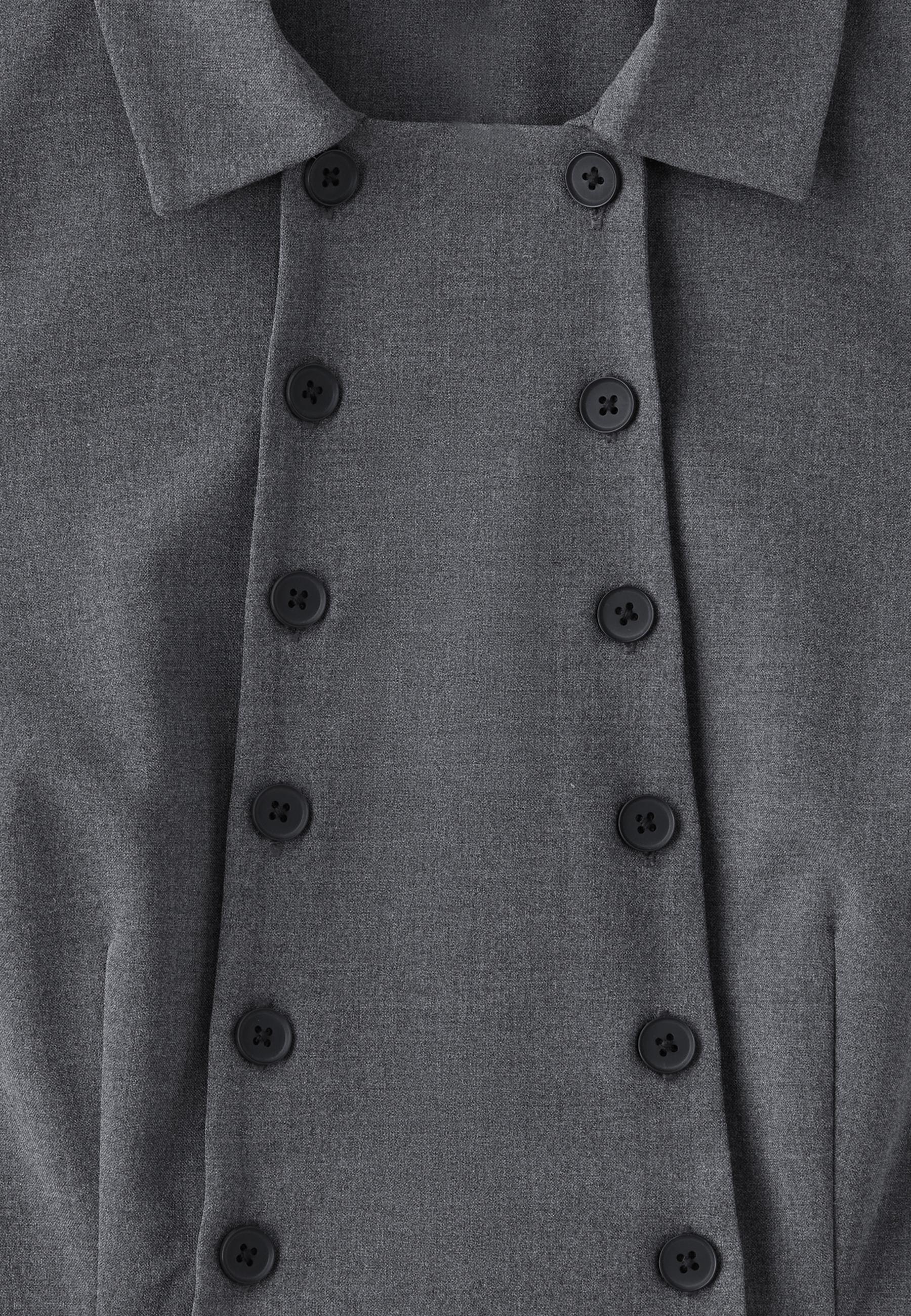 Double-breasted short sleeve shirt — Dark grey