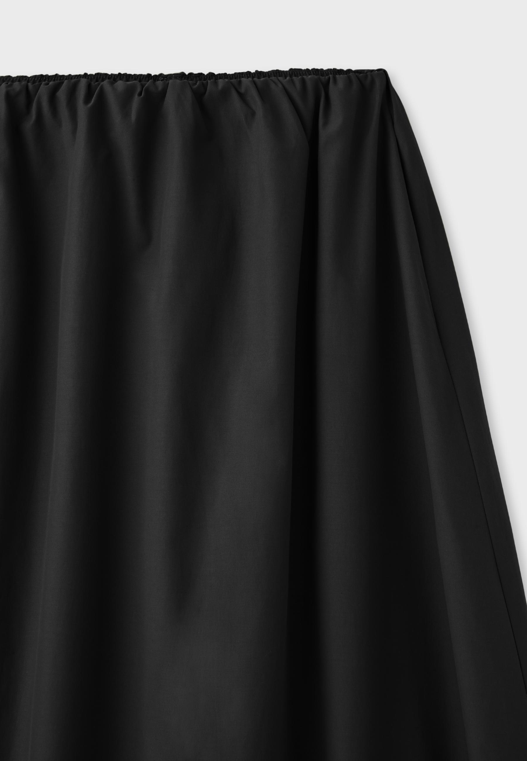 Poplin balloon maxi skirt — Black
