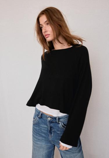 Raglan sleeve jumper — Black 1