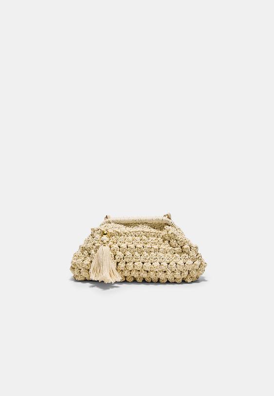 bolso bombonera crochet hilo metalizado