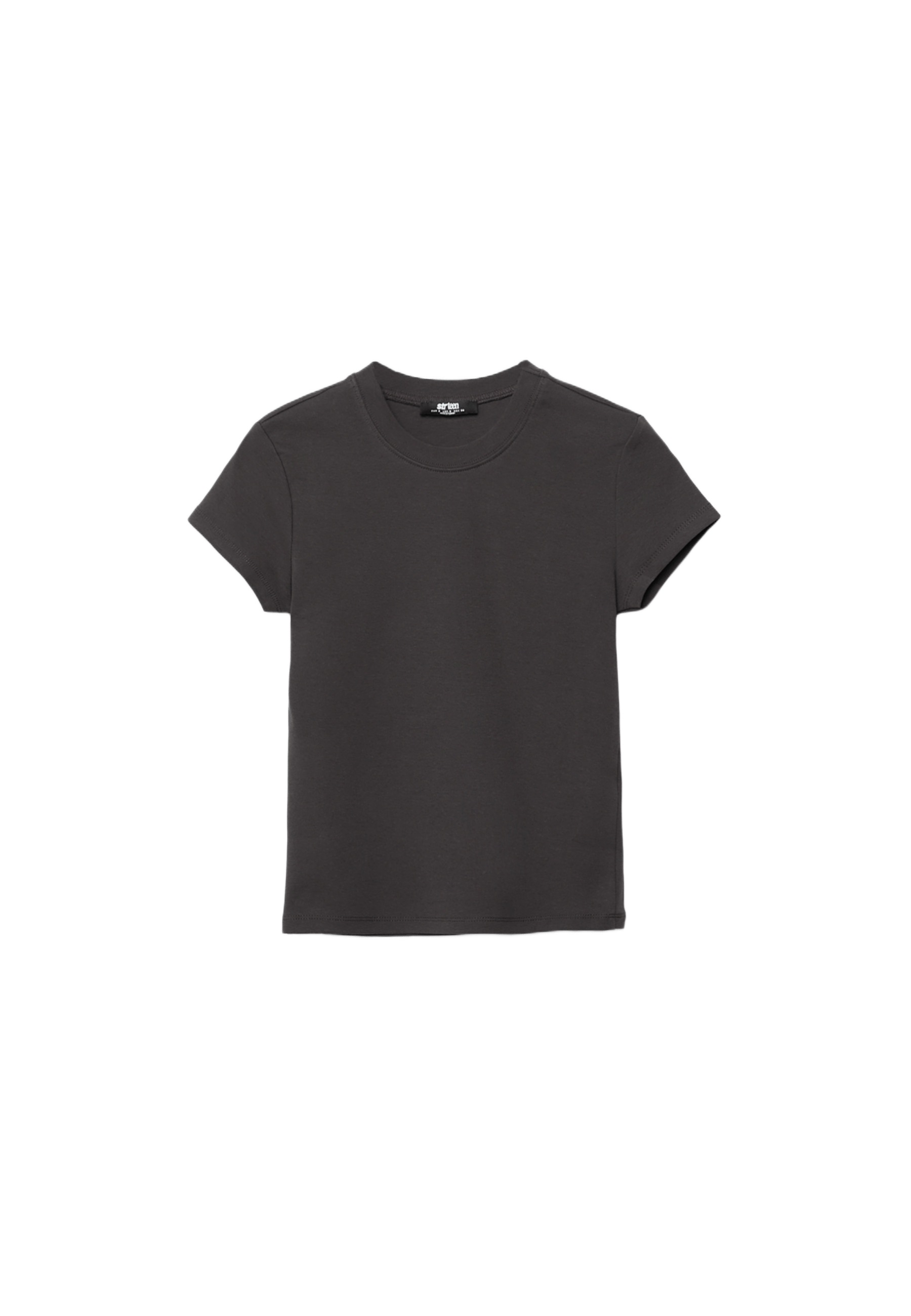 Basic round neck short sleeve T-shirt — Brown