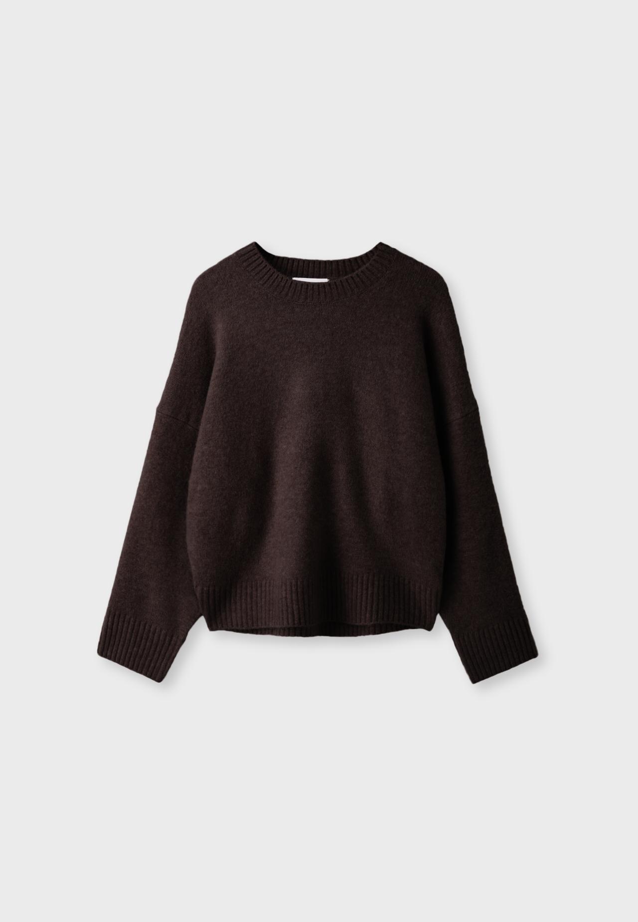 Soft-touch basic knit jumper — Brown