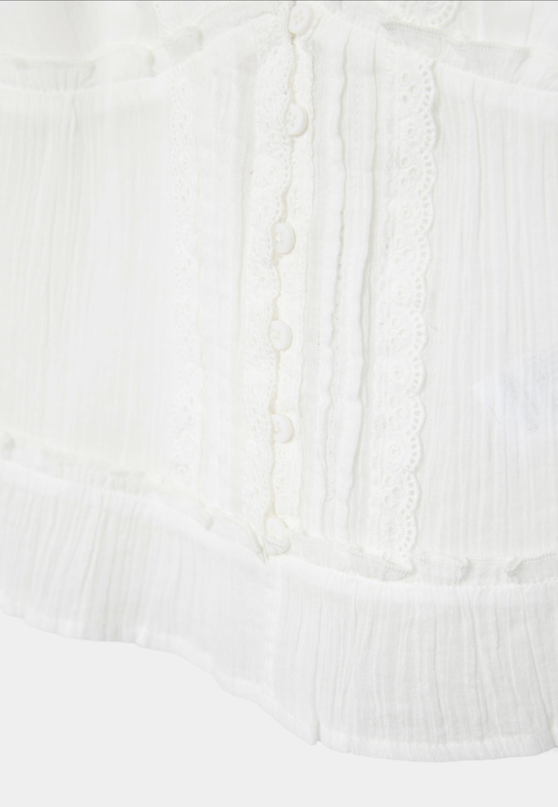 Flowing button-up top — White