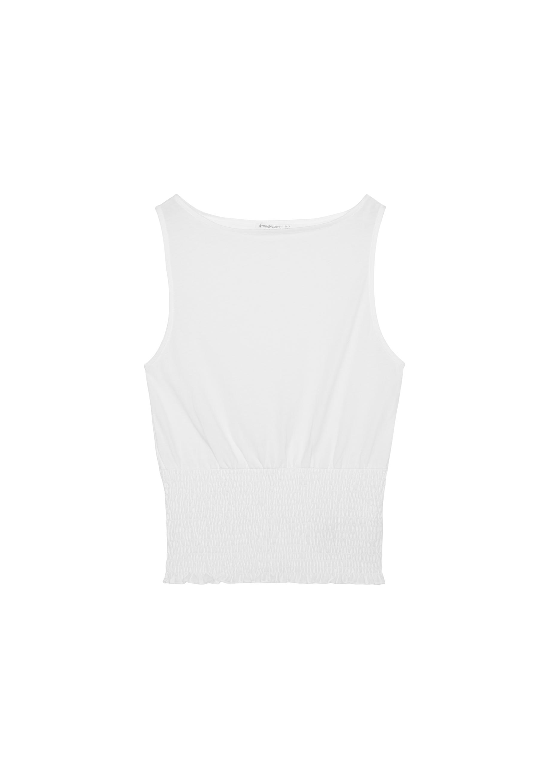 Elasticated T-shirt — Ecru