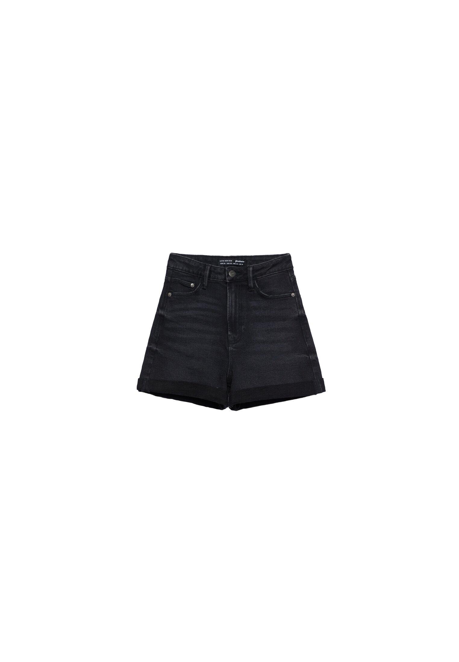 Slim fit mom shorts — BLACK DENIM WASH