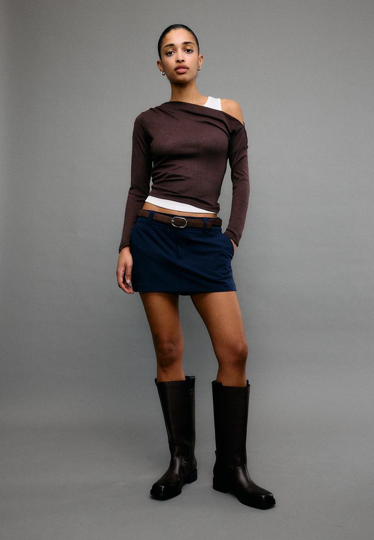 mini falda pantalon cinturon