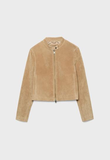 100% leather biker jacket — Stone 8