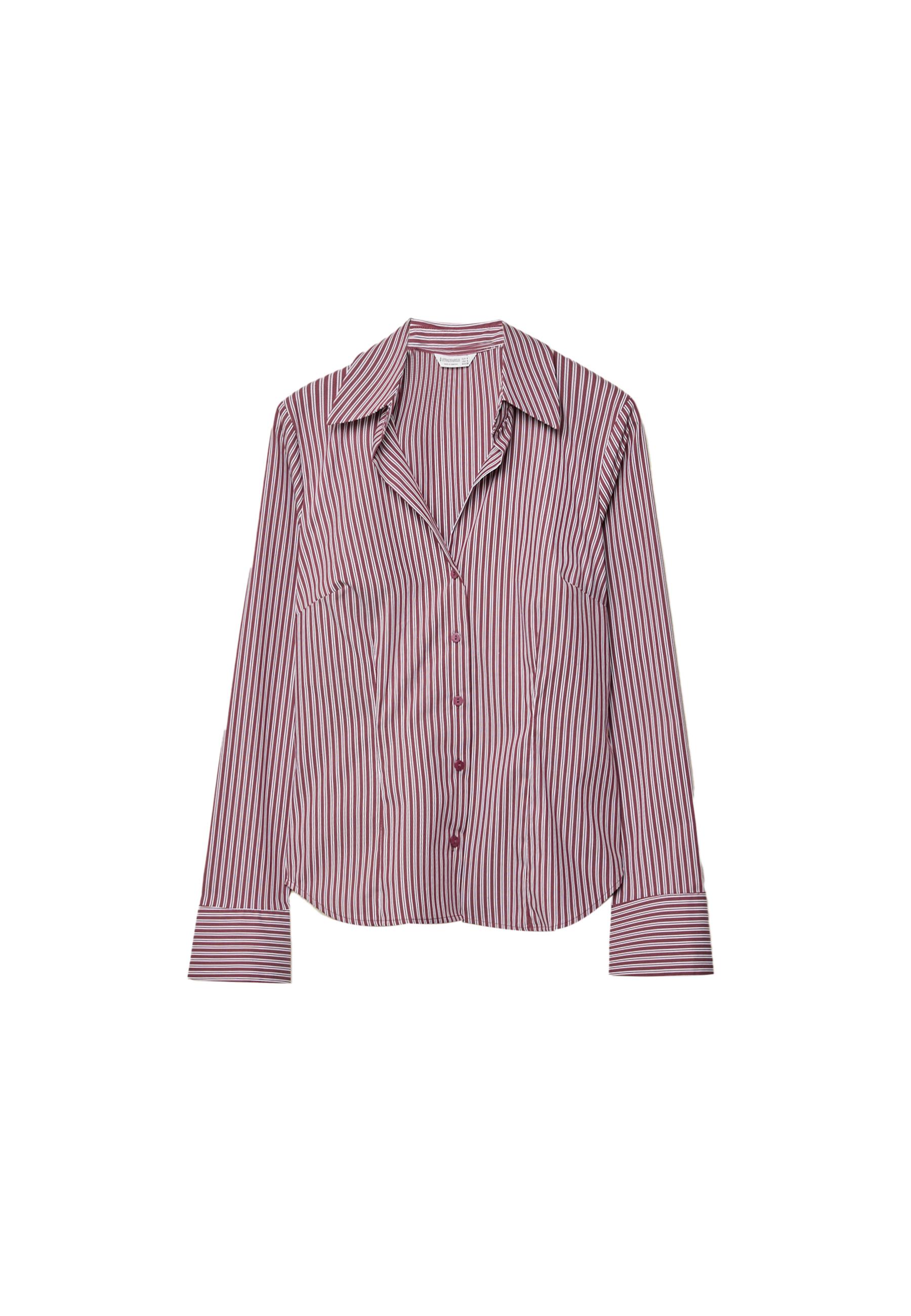 Basic striped fitted shirt — Purple