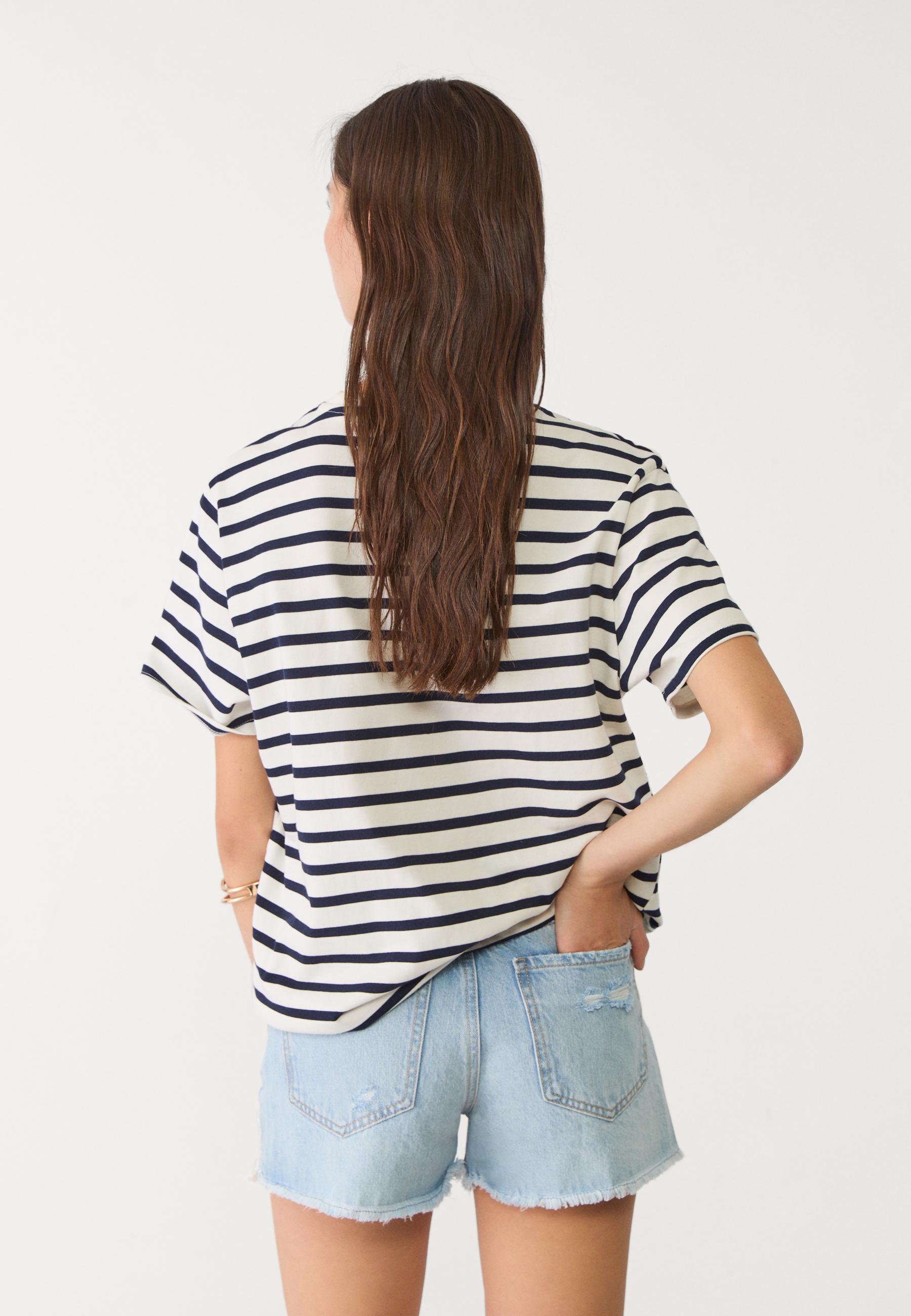 Basic heavy weight striped boxy fit T-shirt - Women's