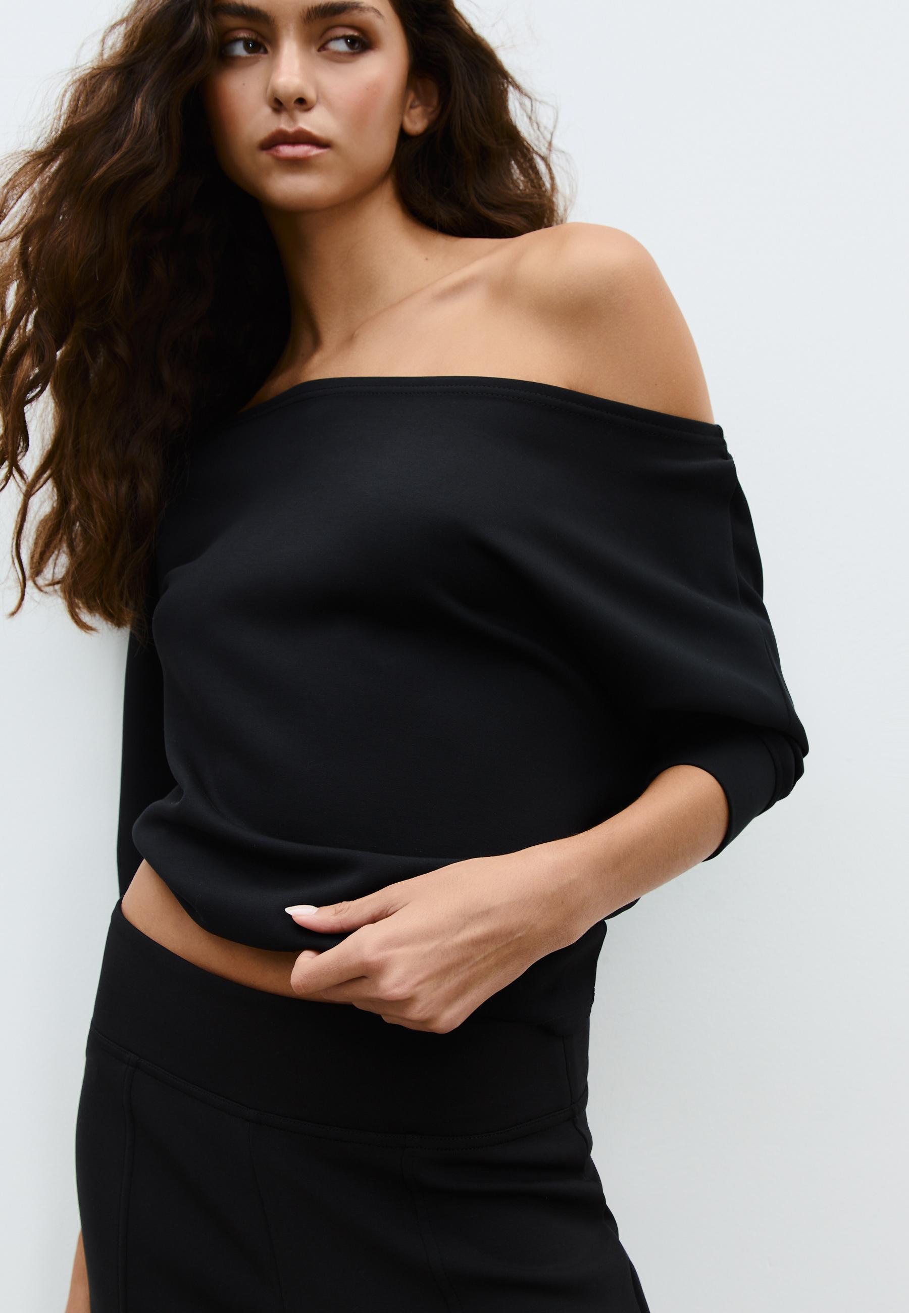 トップス dich henderson OFF SHOULDER SWEAT BLACK dich henderson OFF SHOULDER SWEAT BLACK