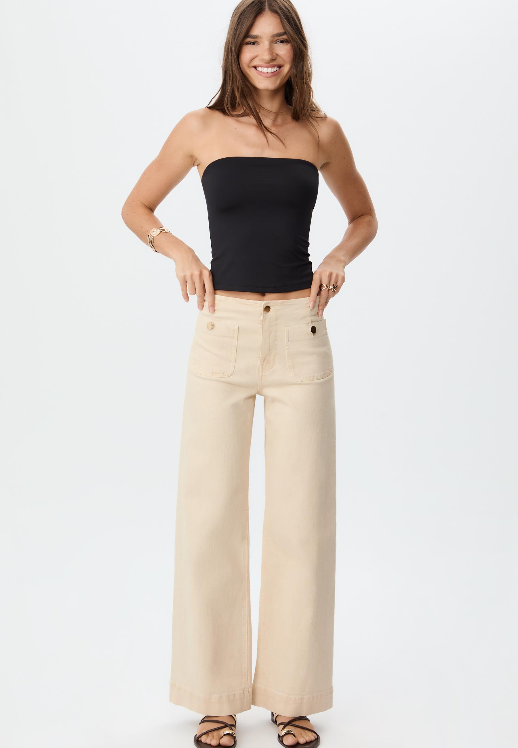 D77 Pantalon minimaliste à poches - Mode femme | Stradivarius France
