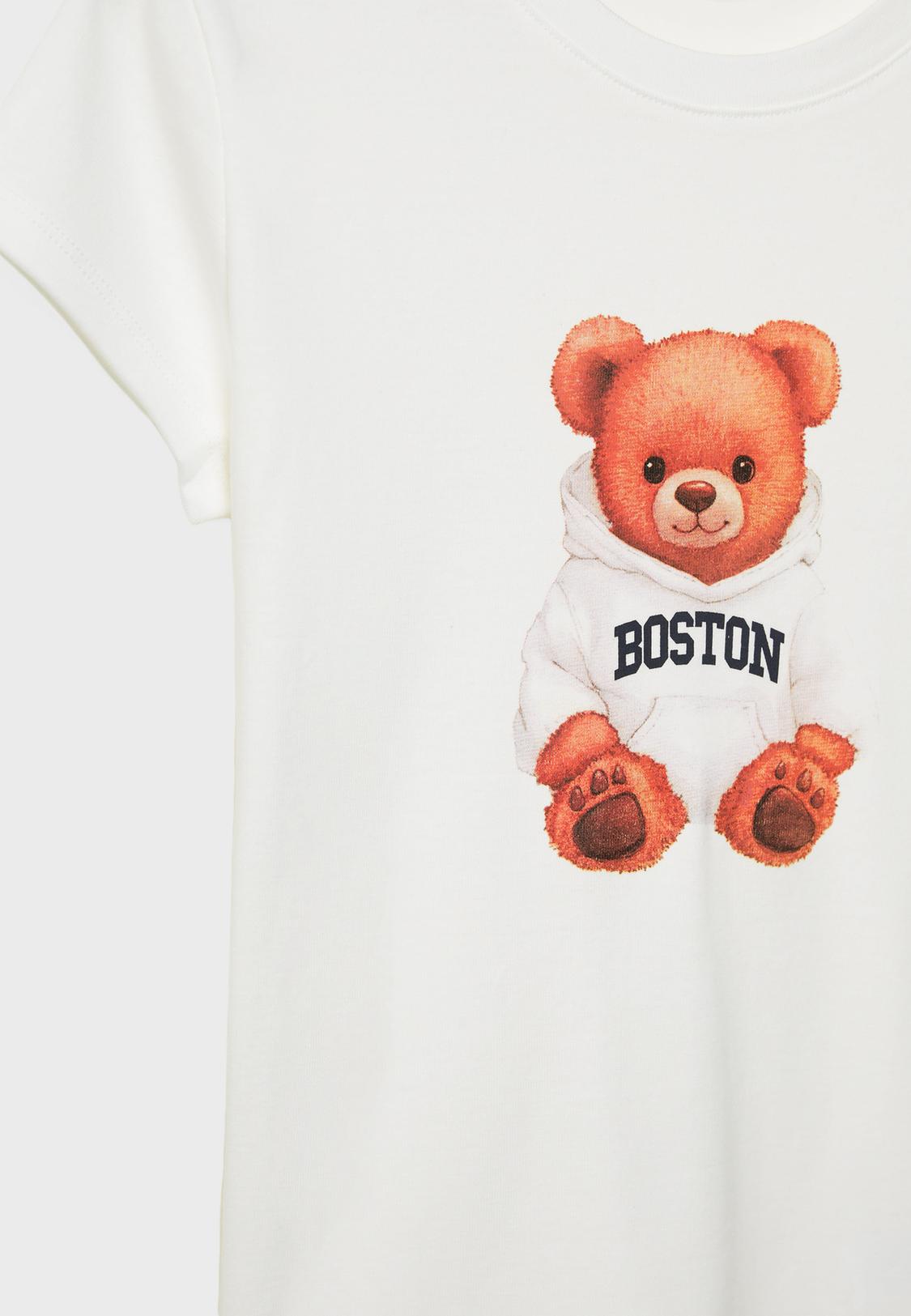 Camiseta fitted estampado oso Stradivarius Nicaragua