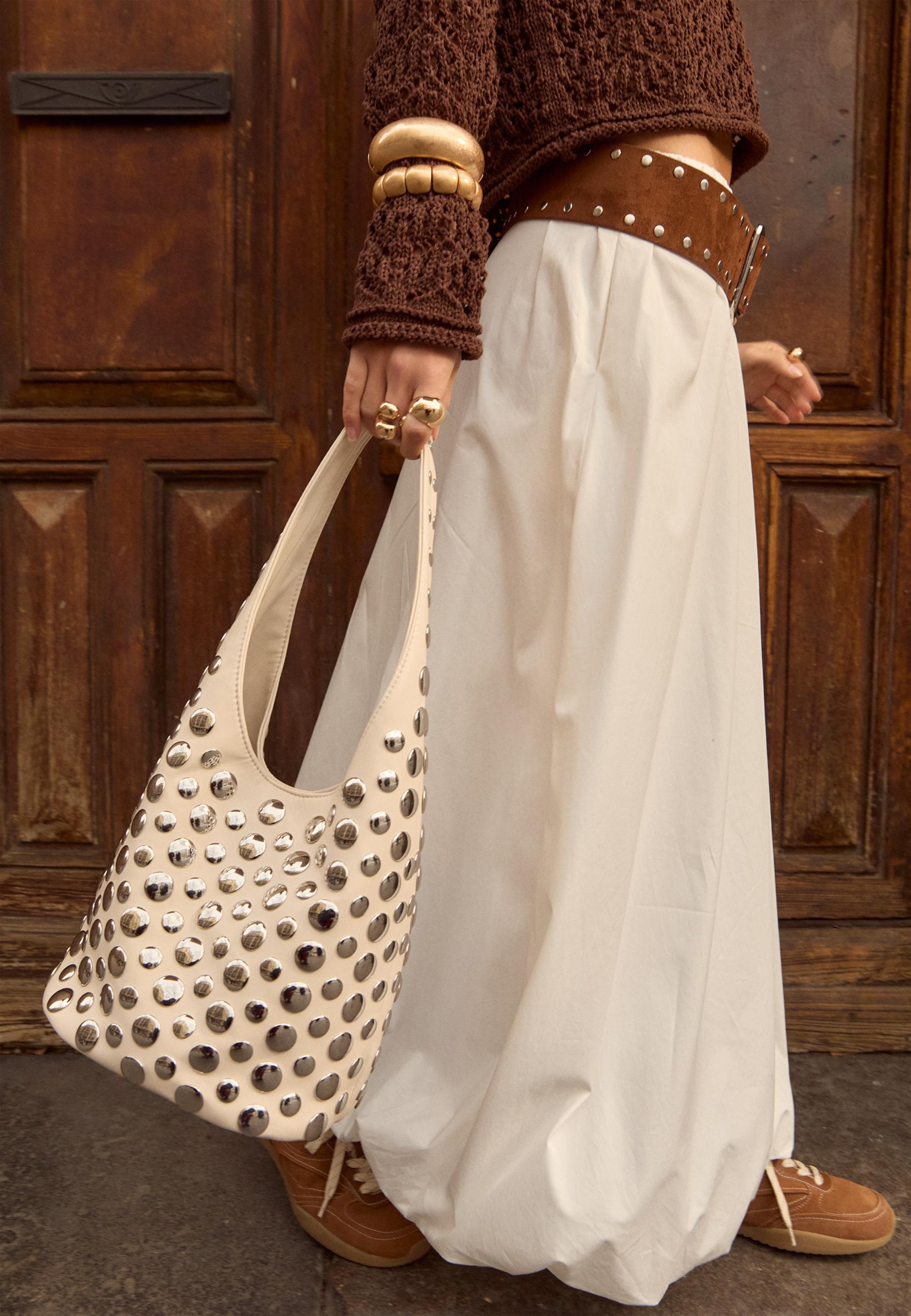 Poplin balloon midi skirt - Women's fashion | Stradivarius