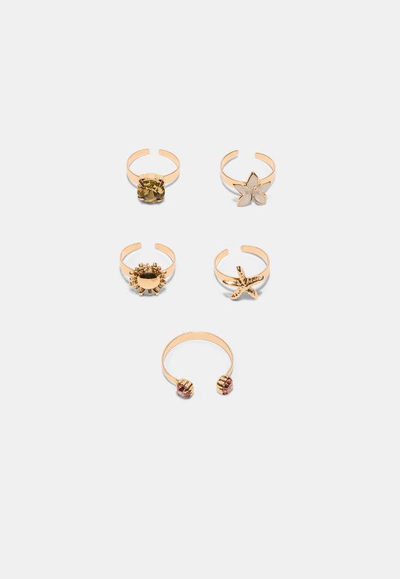 set 5 anillos para pie