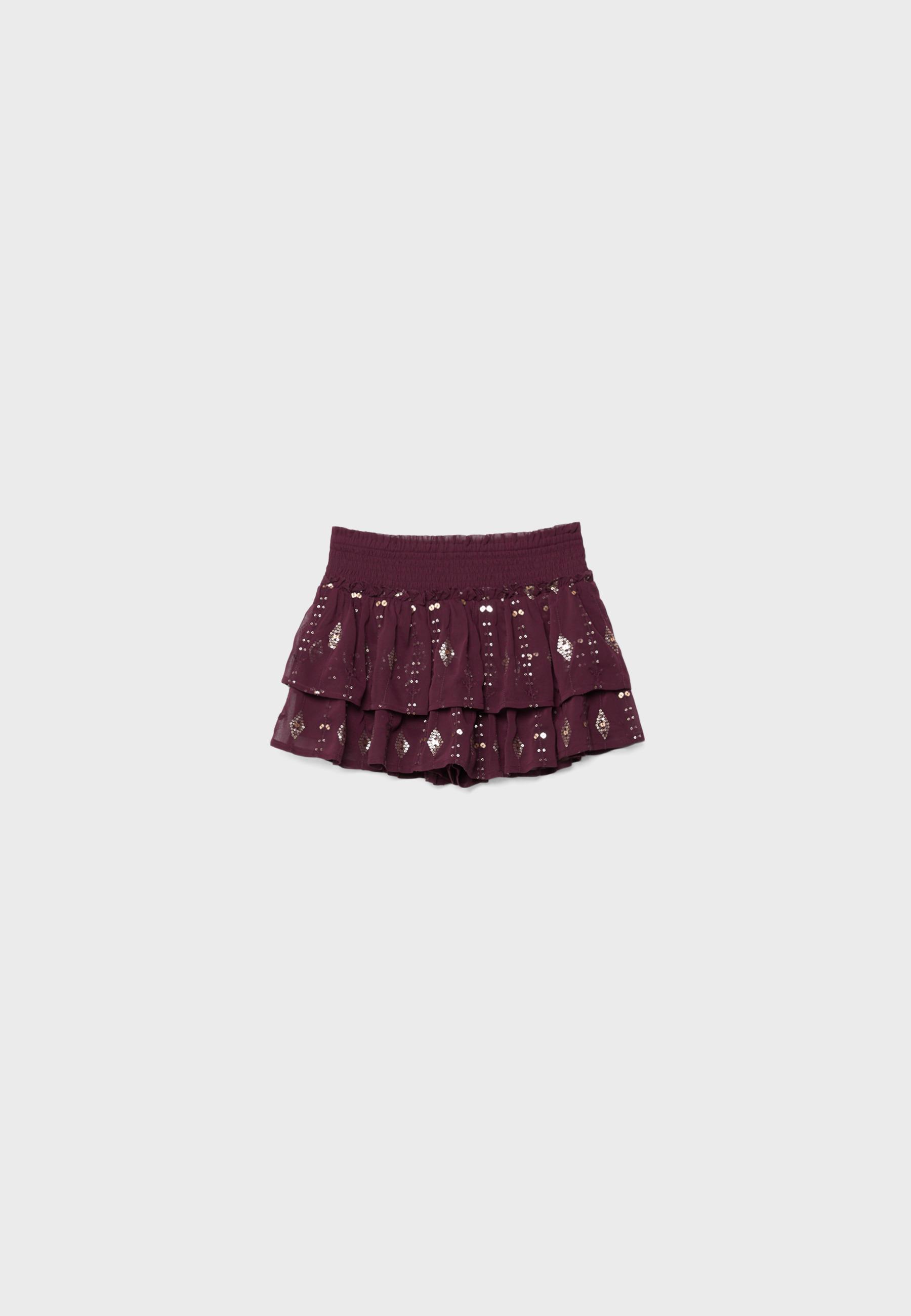 Embroidered skirt — Purple