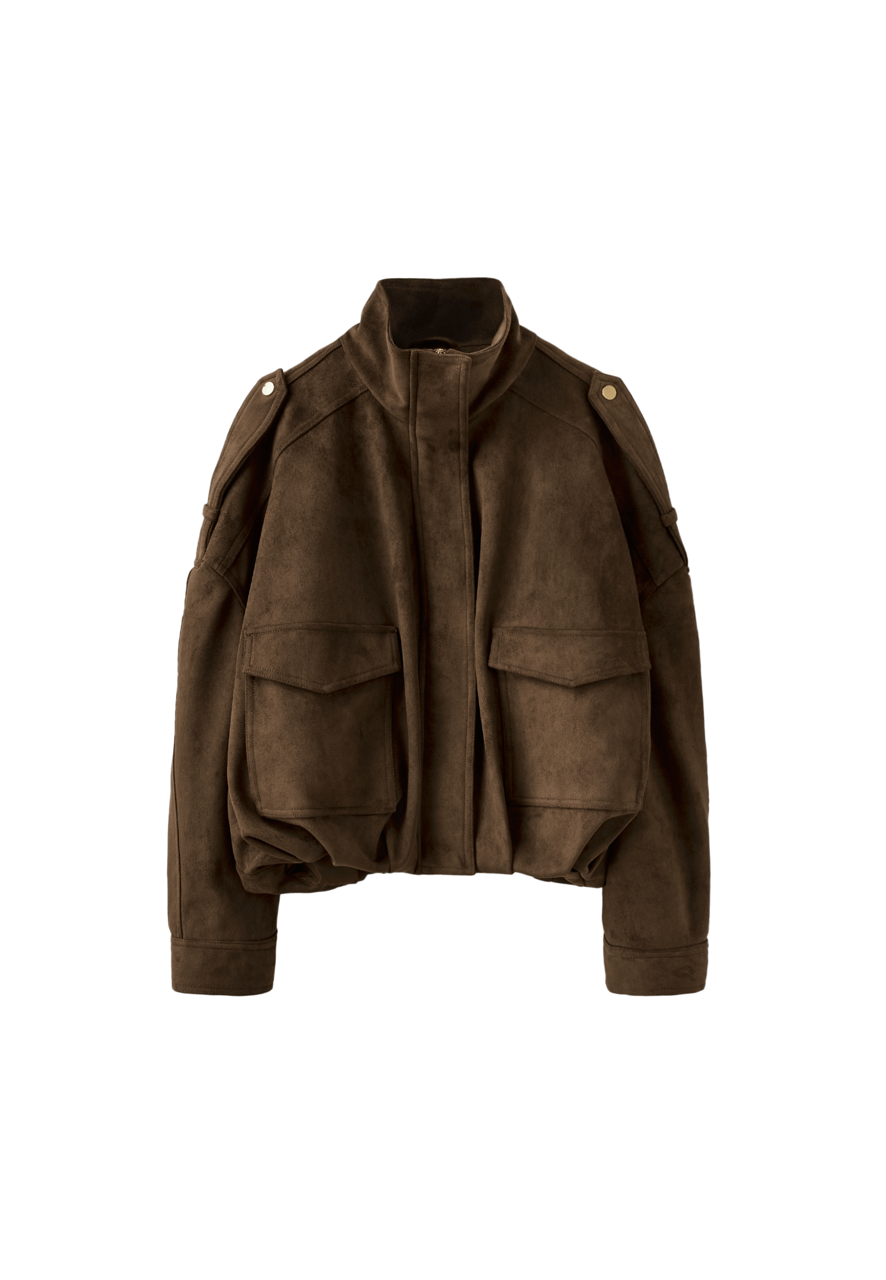 Oversize faux suede jacket — Brown