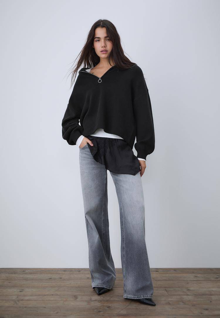 pull en maille zippe