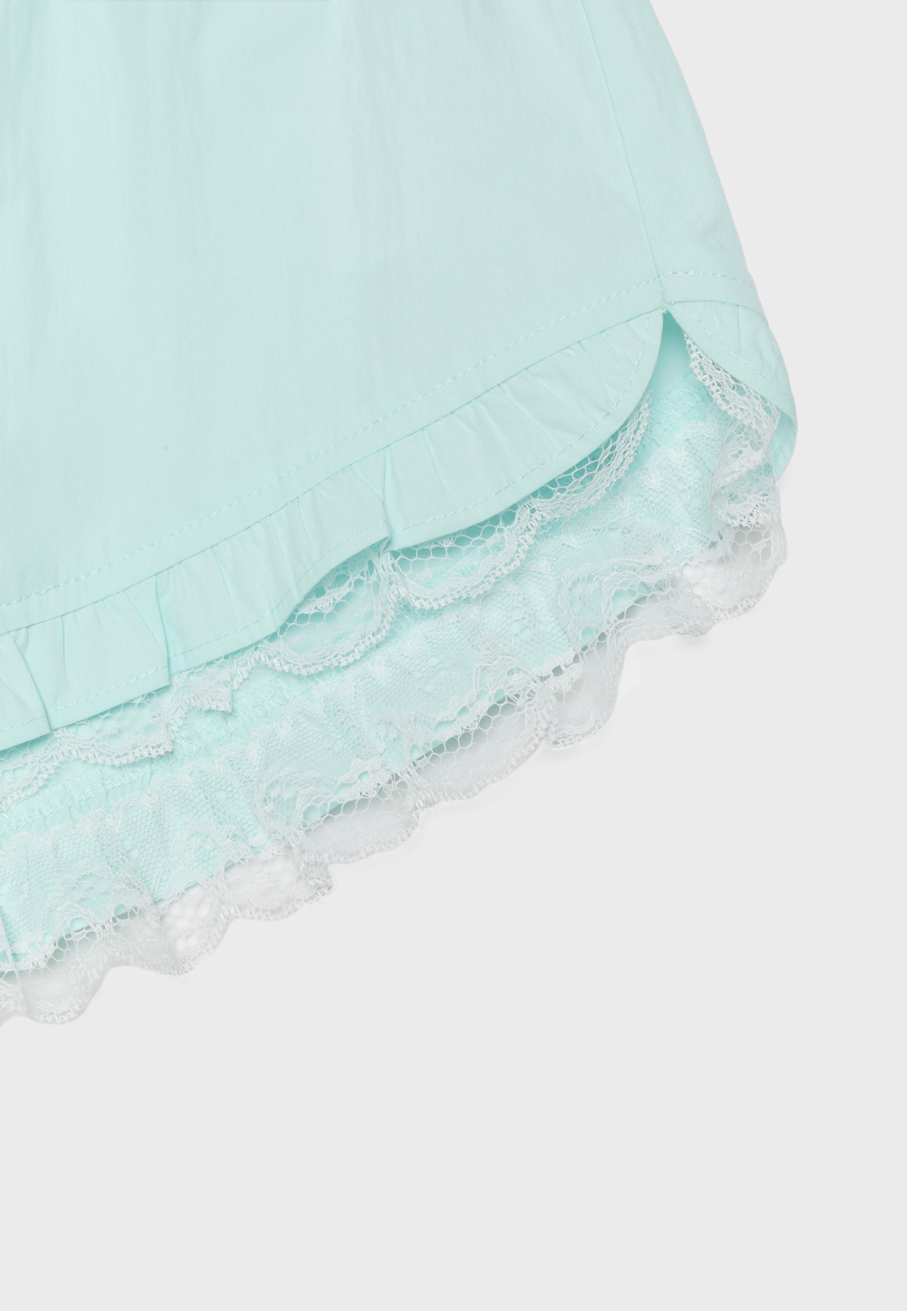 Technical ruffled shorts — Pastel green