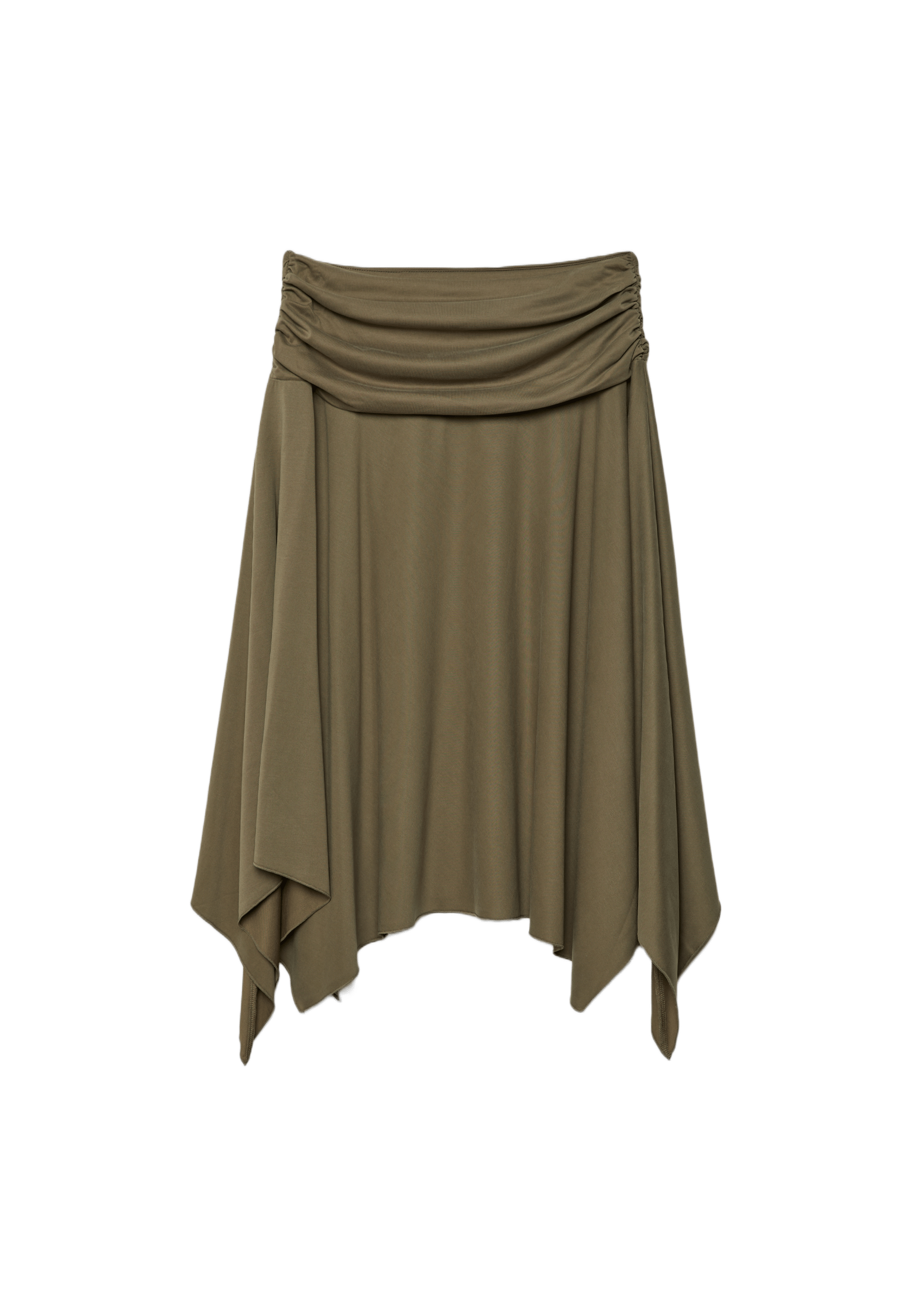 Asymmetric midi skirt — Khaki