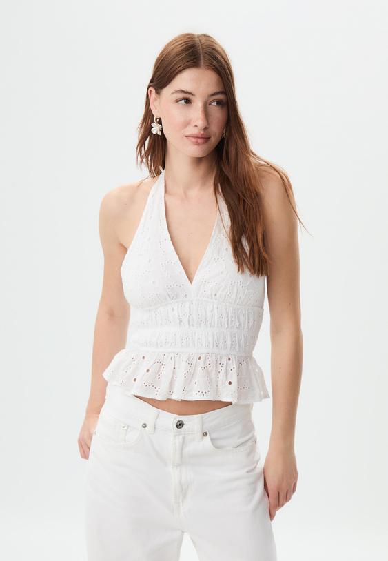 top halter bordado