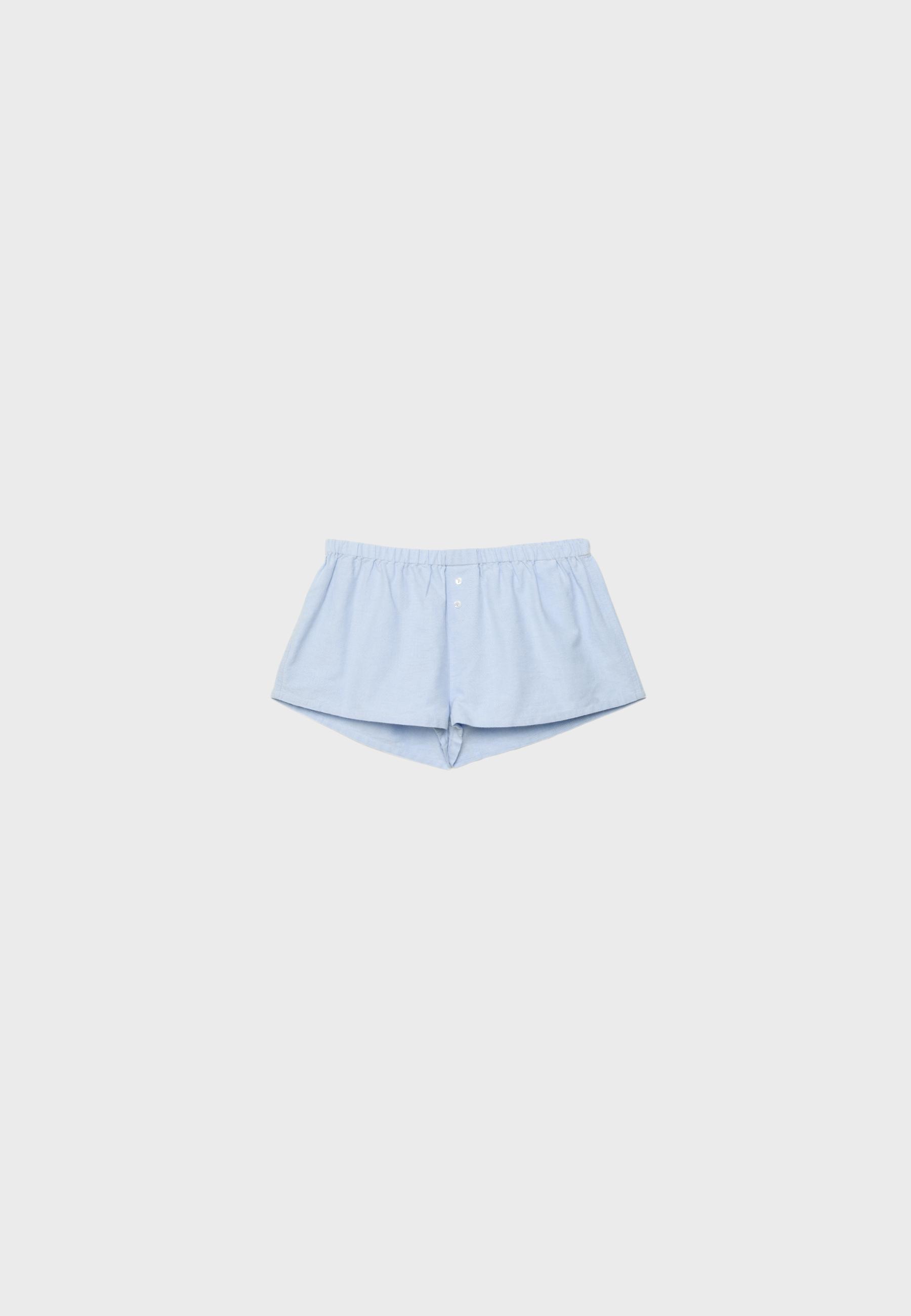 Mini buttoned shorts — Sky blue