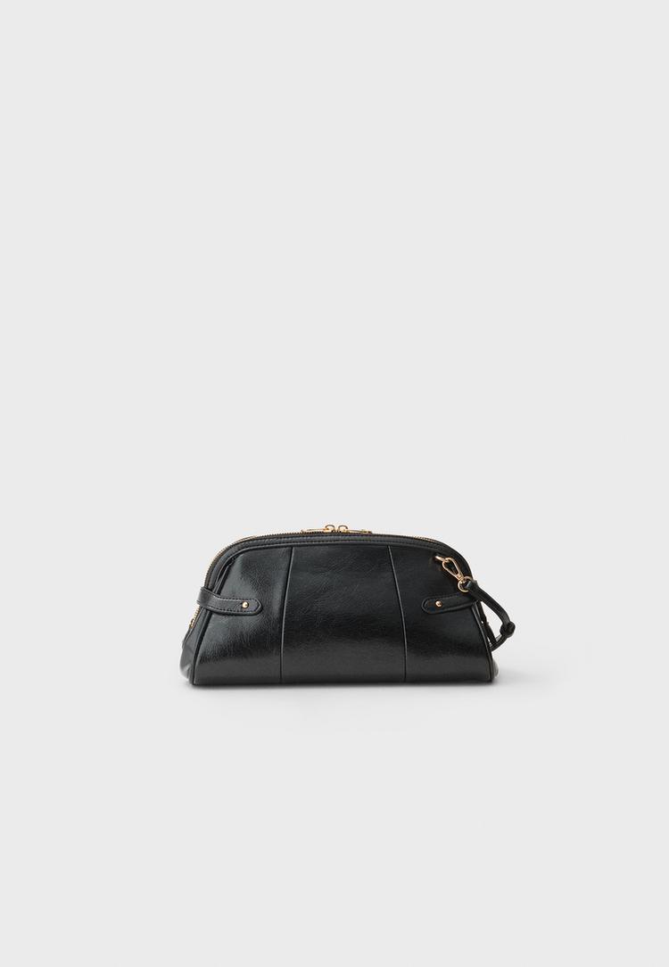 Stradivarius Retro Torbica Za Nošenje Preko Tijela Crna Os