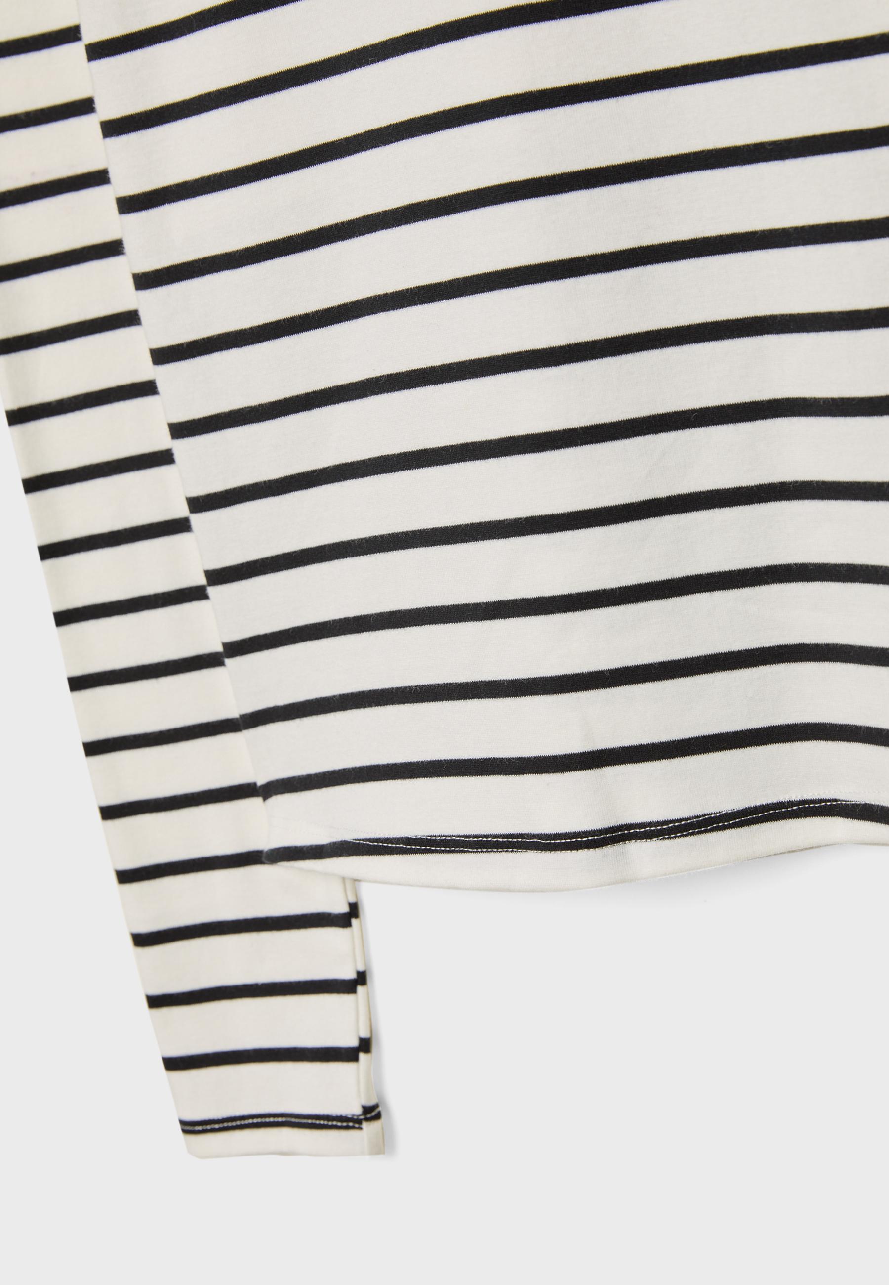 Basic long sleeve striped T-shirt — Ecru
