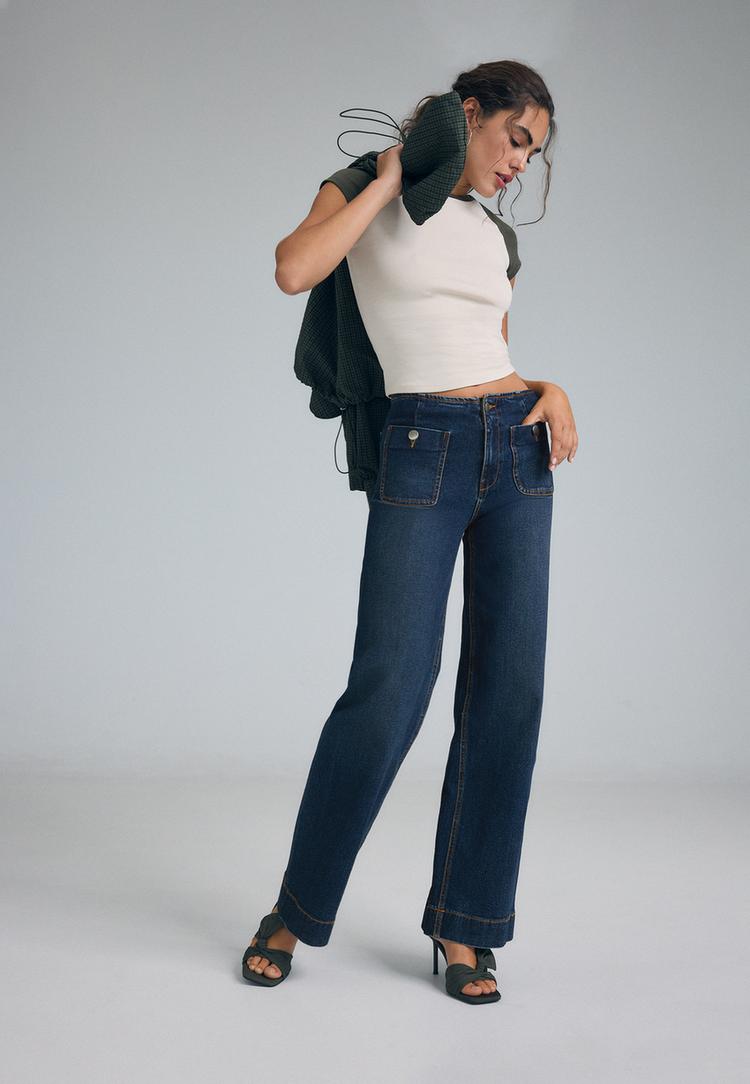 Stradivarius D77 Minimalistiska Jeans Med Fickor 0-735 34