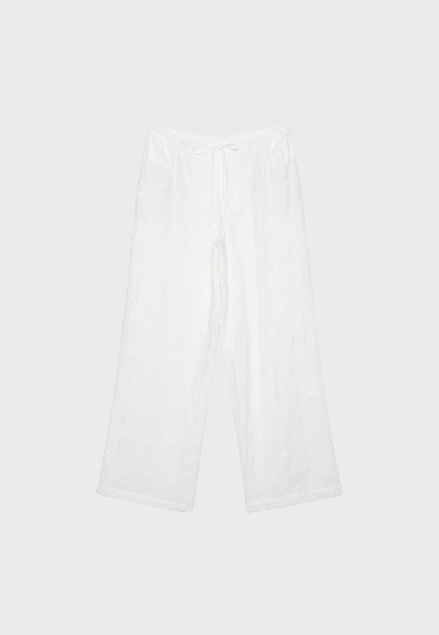 İşlemeli straight pantolon - Görsel 6